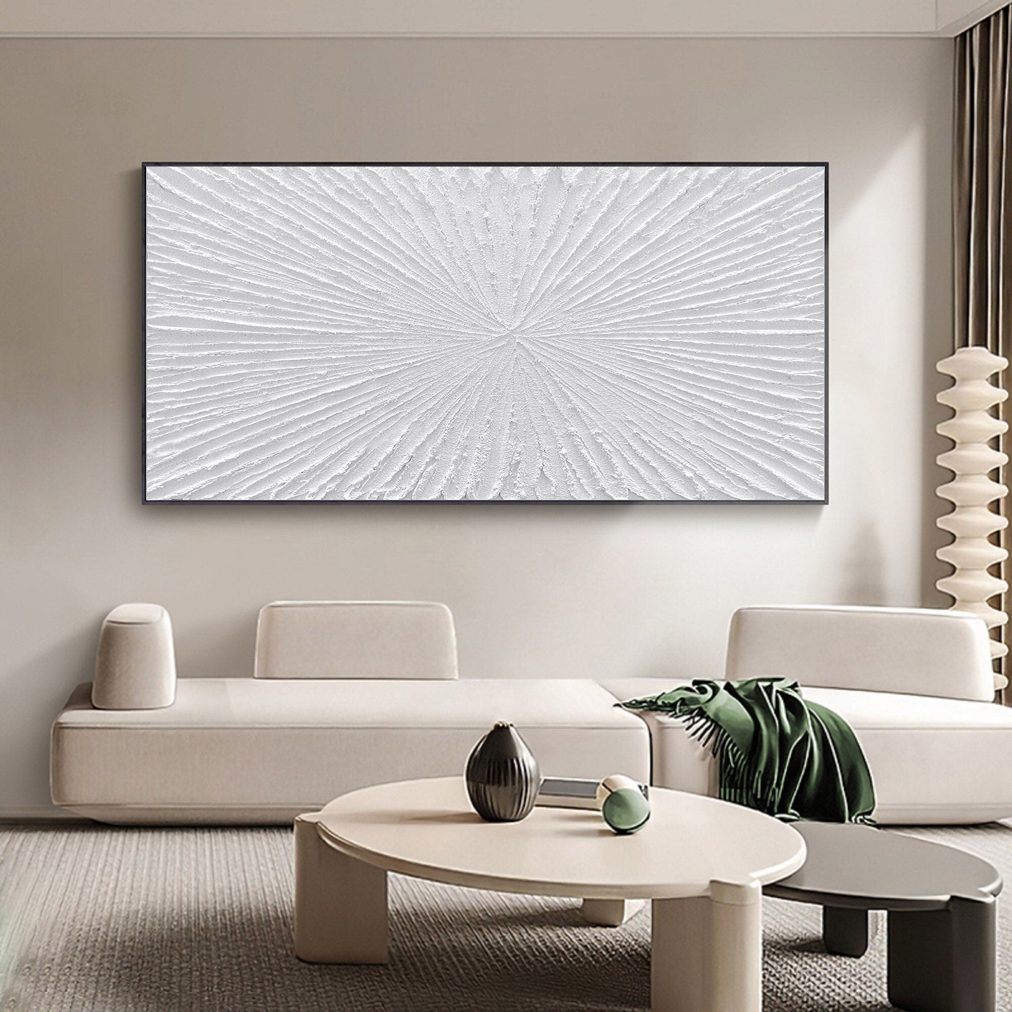 Wabi-sabi Art Minimalist Plaster Art White Abstract Texture Painting White Wall Decor Plaster Texture Wall Art Minimalist Art 3D Oil  Wall Art On Canvas