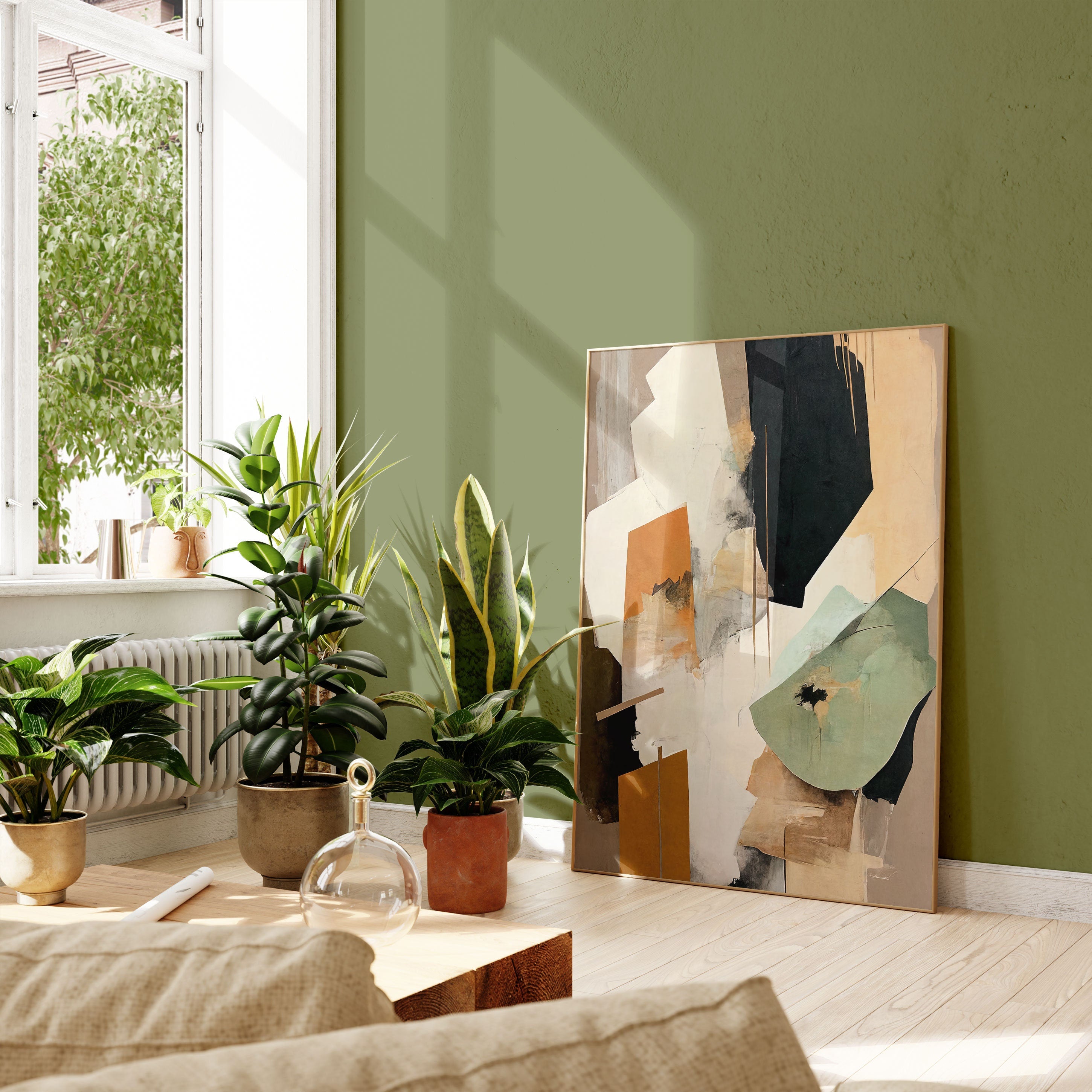 Large Green Abstract Painting Green Painting Texture Painting Green Minimalist Painting Minimalist Art Green Plaster Wall Art Mid Century 3D Oil Plaster Painting On Canvas colorful Painting Colorful Wall Art  original Boho Texture Painting minimalist Art neutral Abstract Painting