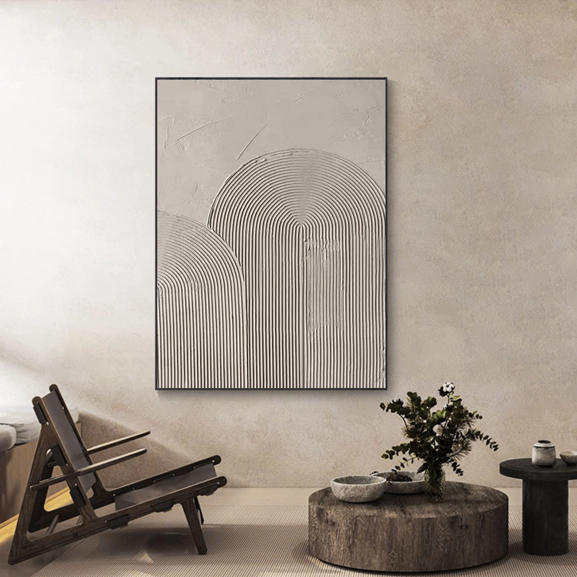 Wabi-sabi Art Grey Minimalist Plaster Art Grey Abstract Texture Painting Grey Wall Decor Plaster Texture Wall Art Minimalist Art Grey 3D Oil  Plaster Wall Art On Canvas