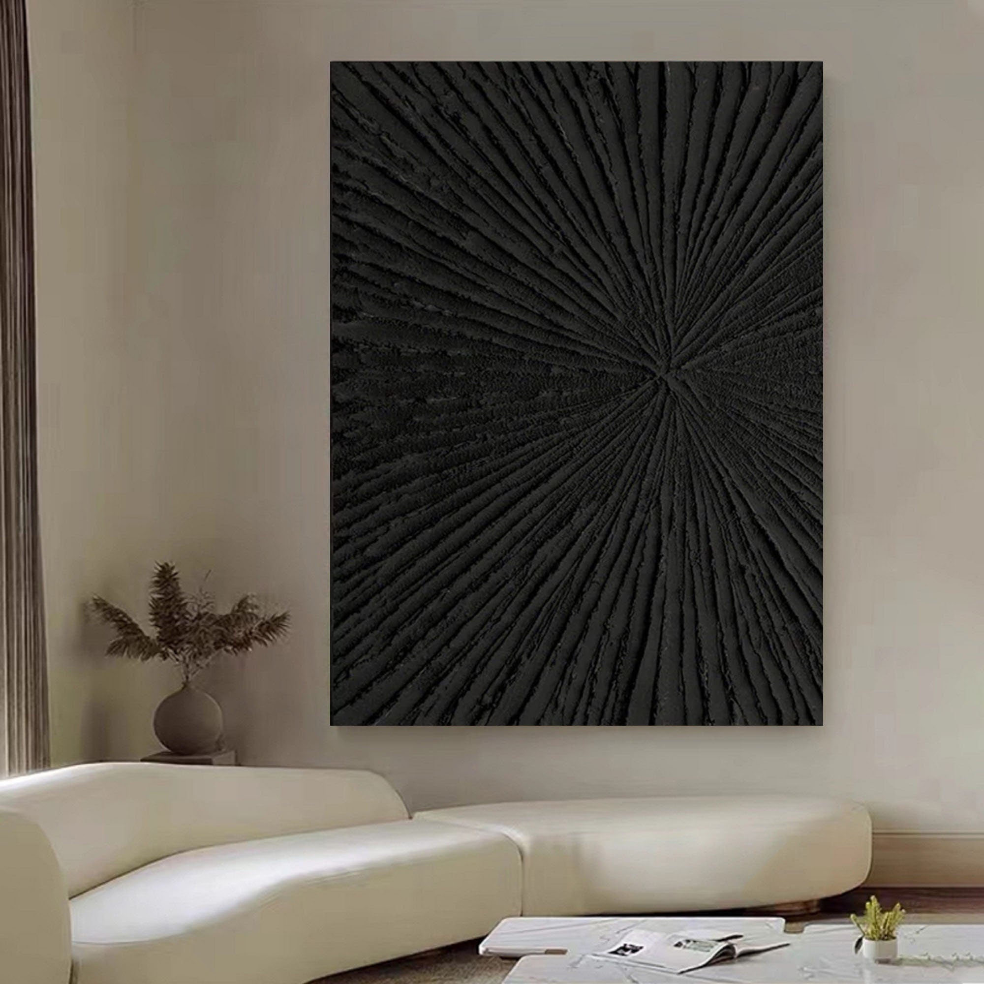 Wabi-sabi Plaster Art Black Minimalist Plaster Art Black Abstract Texture Painting Black Wall Decor Plaster Texture Wall Art Minimalist Art Black 3D Oil  Wall Art On Canvas