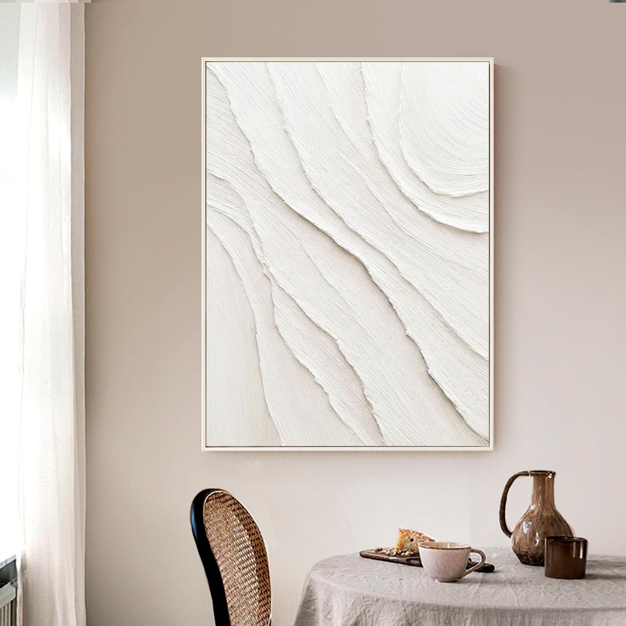 Wabi-sabi Art Minimalist Plaster Art Beige Abstract Texture Painting Beige Wall Decor Plaster Texture Wall Art Minimalist Art Brown 3D Oil  Wall Art On Canvas