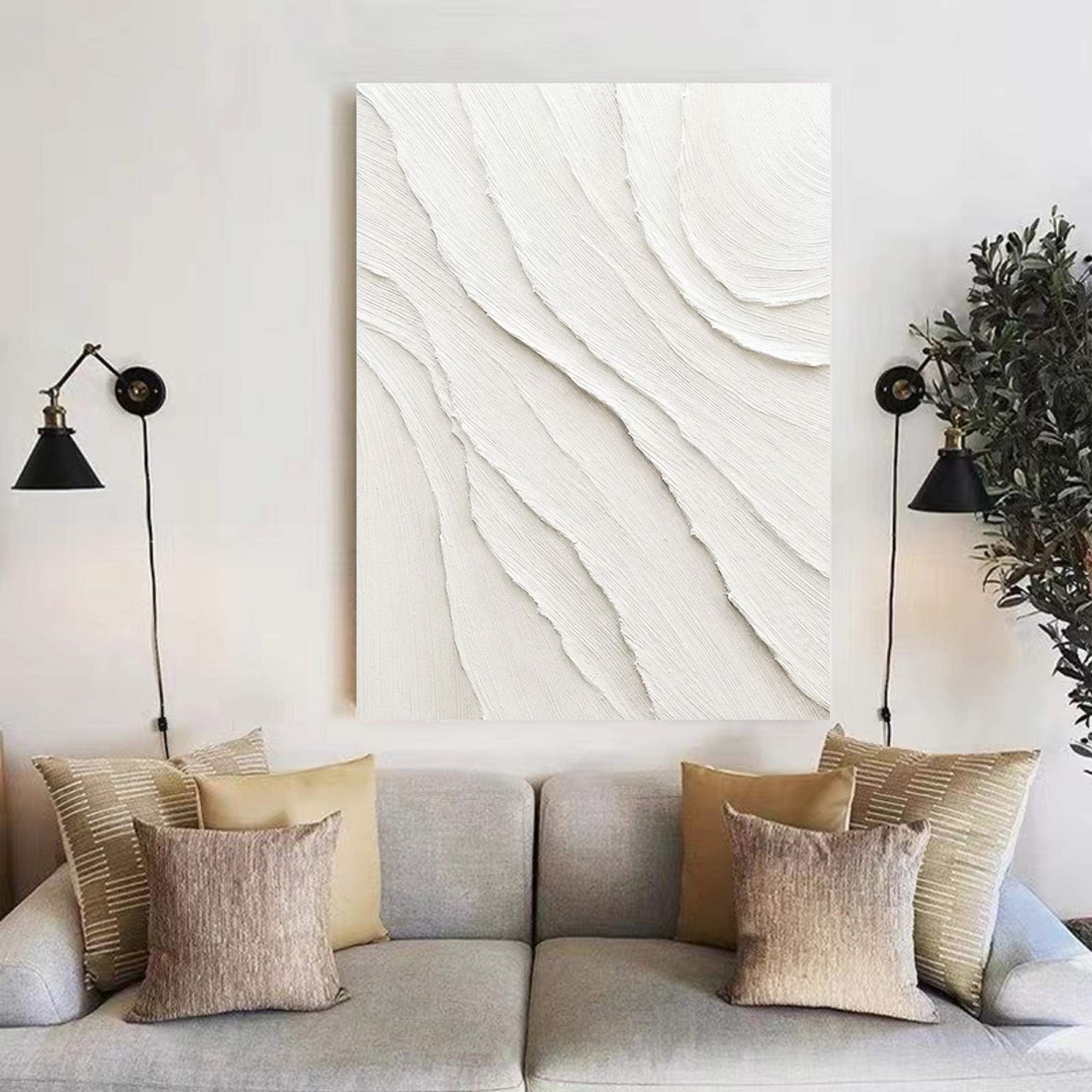 Wabi-sabi Art Minimalist Plaster Art Beige Abstract Texture Painting Beige Wall Decor Plaster Texture Wall Art Minimalist Art Brown 3D Oil  Wall Art On Canvas