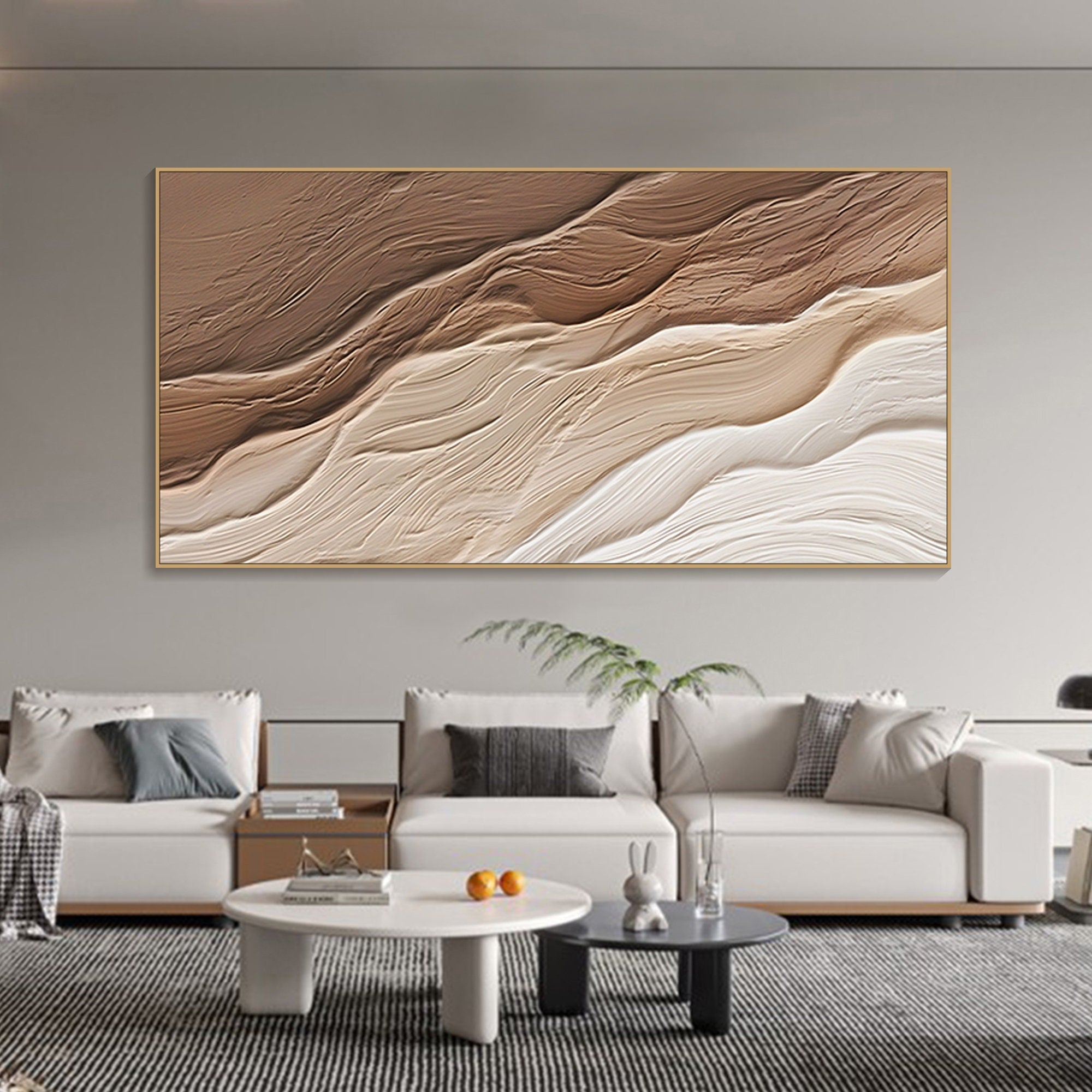 Wabi-sabi Wall Art Beige Textured Art Minimalist Wall Art Pure Beige Minimalist Art Brown 3D Textured Painting Pure Textured Wall Art On Canvas
3D Oil Plaster Wall Art