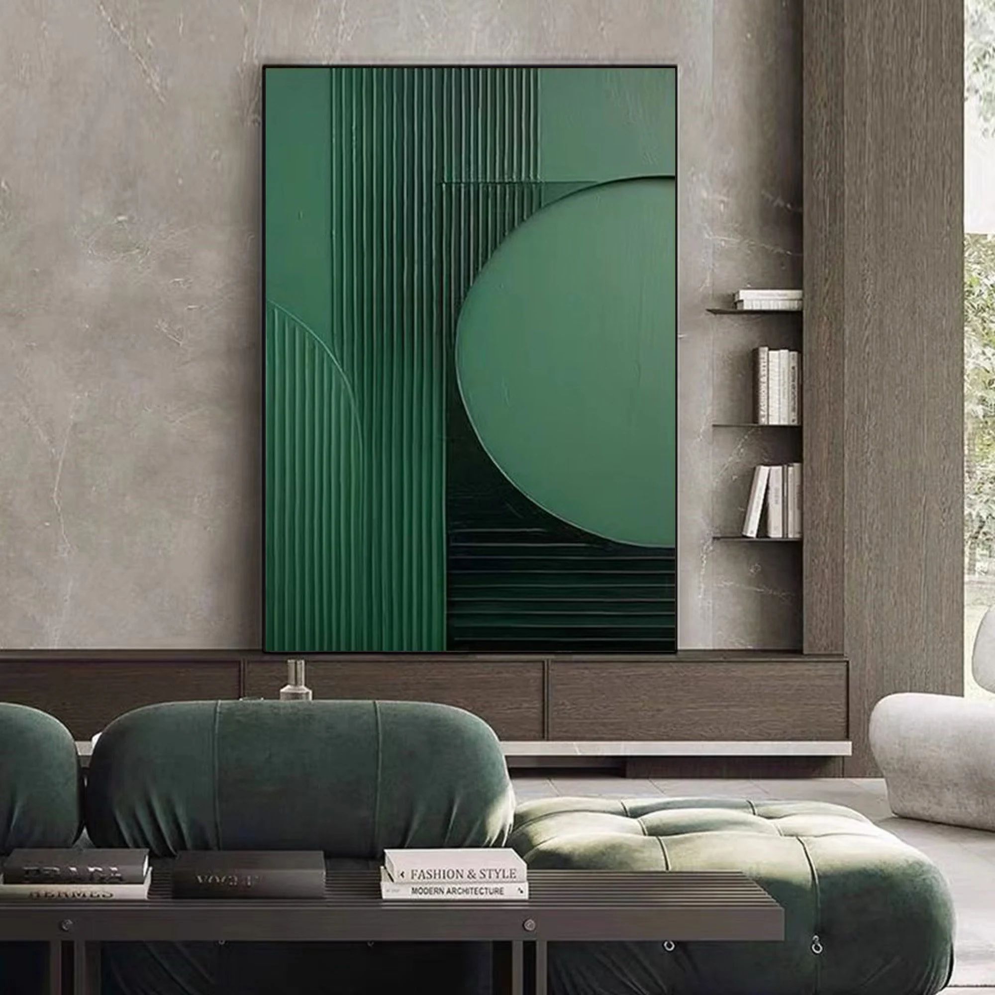 Wabi-sabi Art Green Minimalist Plaster Art Green Abstract Texture Painting Green Wall Decor Plaster Texture Wall Art Minimalist Art Green 3D Oil Wall Art On Canvas