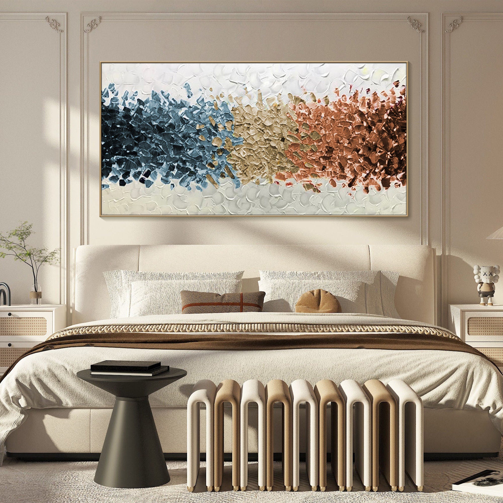 Large Abstract Painting nordic 3D Oil Plaster Painting On Canvas colorful Painting Colorful Wall Art  original Boho Texture Painting minimalist Art neutral Abstract Painting