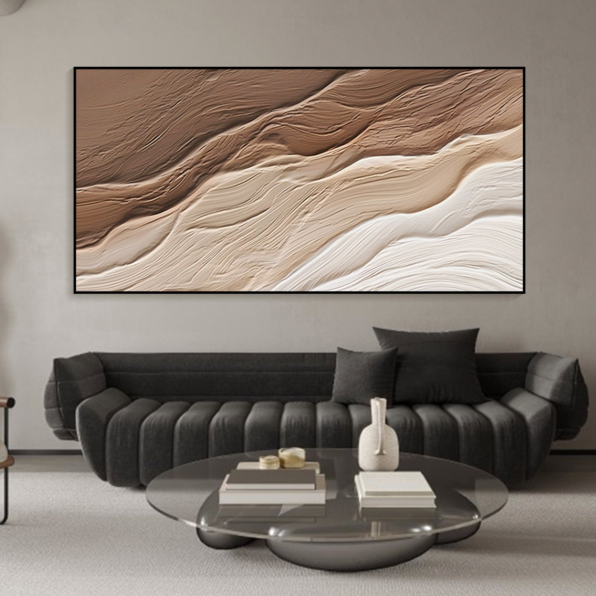 Wabi-sabi Wall Art Beige Textured Art Minimalist Wall Art Pure Beige Minimalist Art Brown 3D Textured Painting Pure Textured Wall Art On Canvas
3D Oil Plaster Wall Art