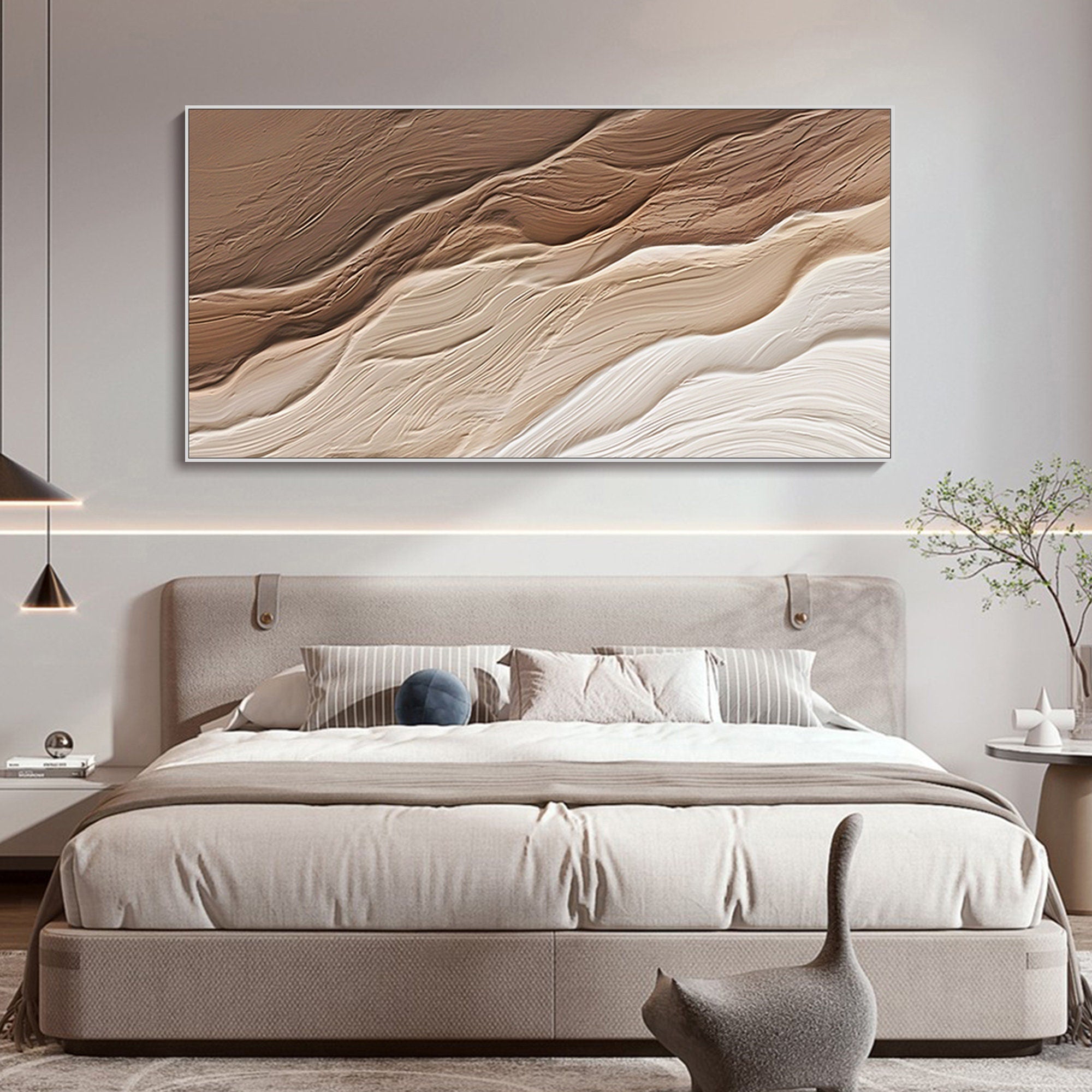 Wabi-sabi Wall Art Beige Textured Art Minimalist Wall Art Pure Beige Minimalist Art Brown 3D Textured Painting Pure Textured Wall Art On Canvas
3D Oil Plaster Wall Art