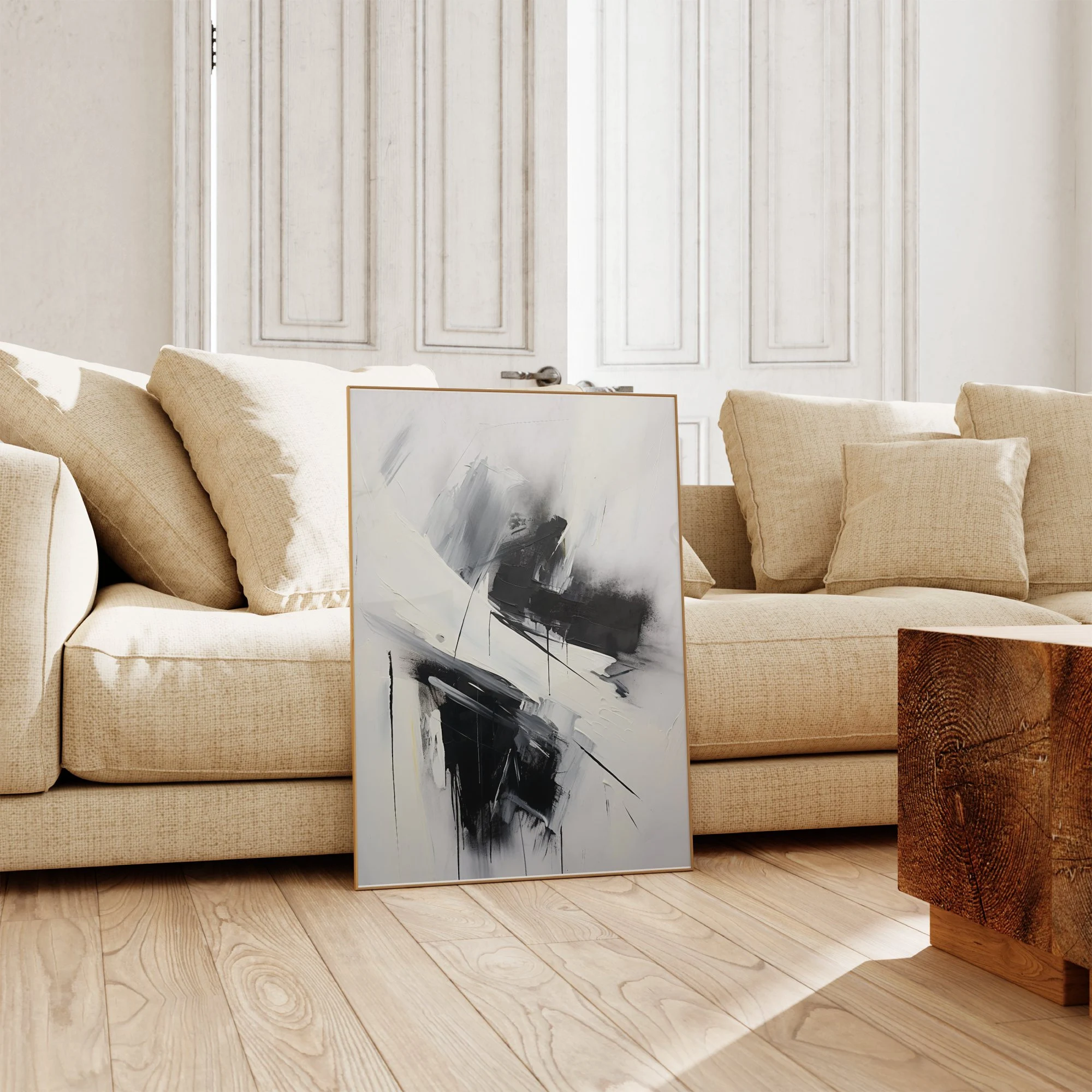 Abstract Art White Minimalist Plaster Art Black Abstract Texture Painting Beige Wall Decor Plaster Texture Wall Art Minimalist Art Brown 3D Oil  Plaster Wall Art On Canvas