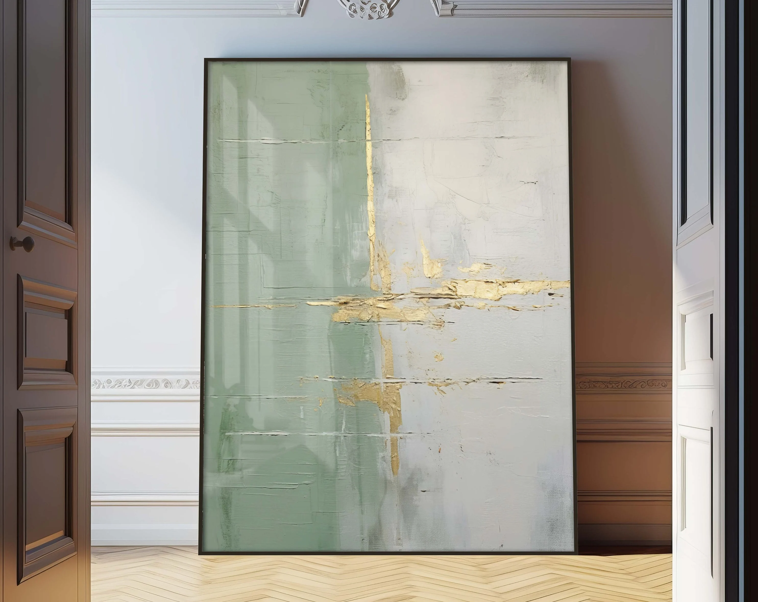 Wabi-sabi Art Beige Minimalist Plaster Art Beige Abstract Texture Painting Beige Wall Decor Plaster Texture Wall Art Minimalist Art Green 3D Oil  Plaster Wall Art On Canvas