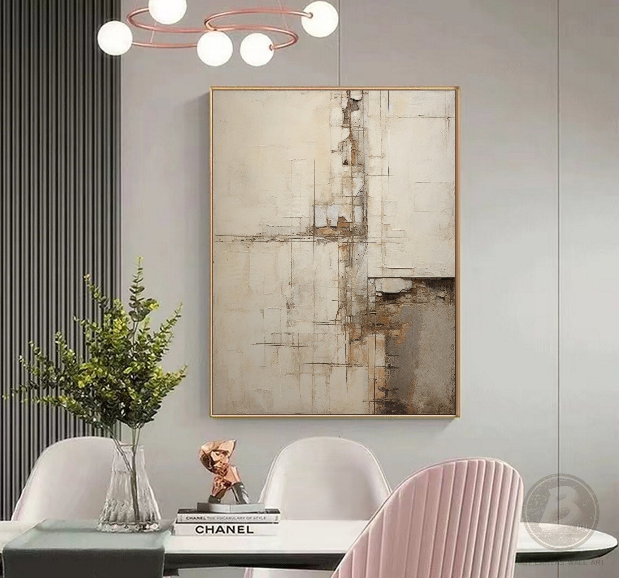 Wabi-sabi Art Brown Minimalist Plaster Art Beige Abstract Texture Painting Beige Wall Decor Plaster Texture Wall Art Minimalist Art Brown 3D Oil  Plaster Wall Art On Canvas