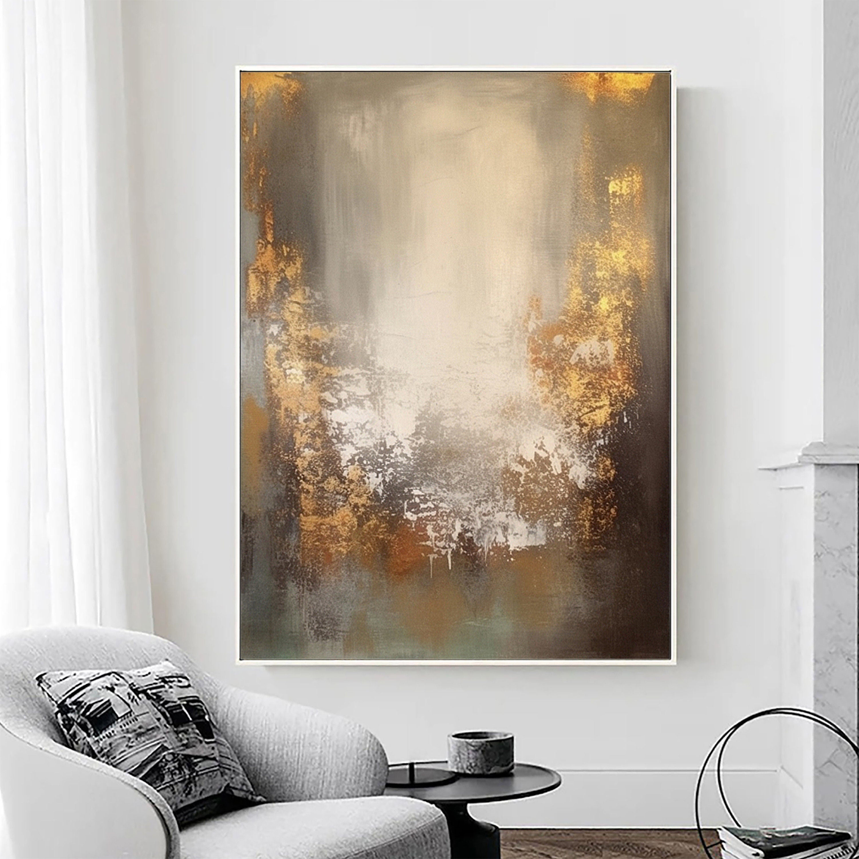 Wabi-sabi Art Brown Minimalist Plaster Art Beige Abstract Texture Painting Beige Wall Decor Plaster Texture Wall Art Minimalist Art Brown 3D Oil  Plaster Wall Art On Canvas