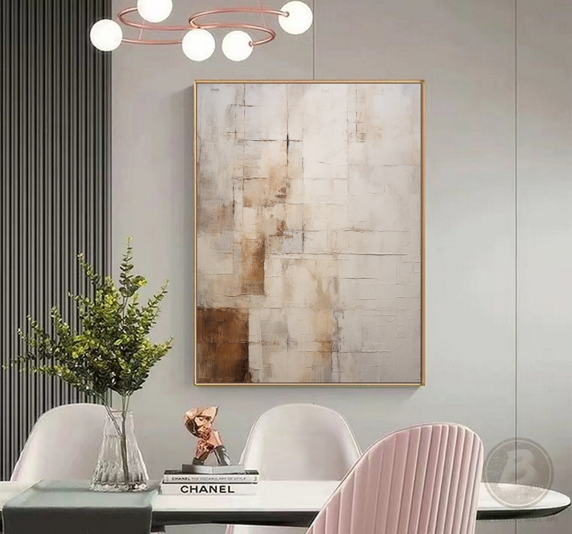 Wabi-sabi Art Brown Minimalist Plaster Art Beige Abstract Texture Painting Beige Wall Decor Plaster Texture Wall Art Minimalist Art Brown 3D Oil  Plaster Wall Art On Canvas