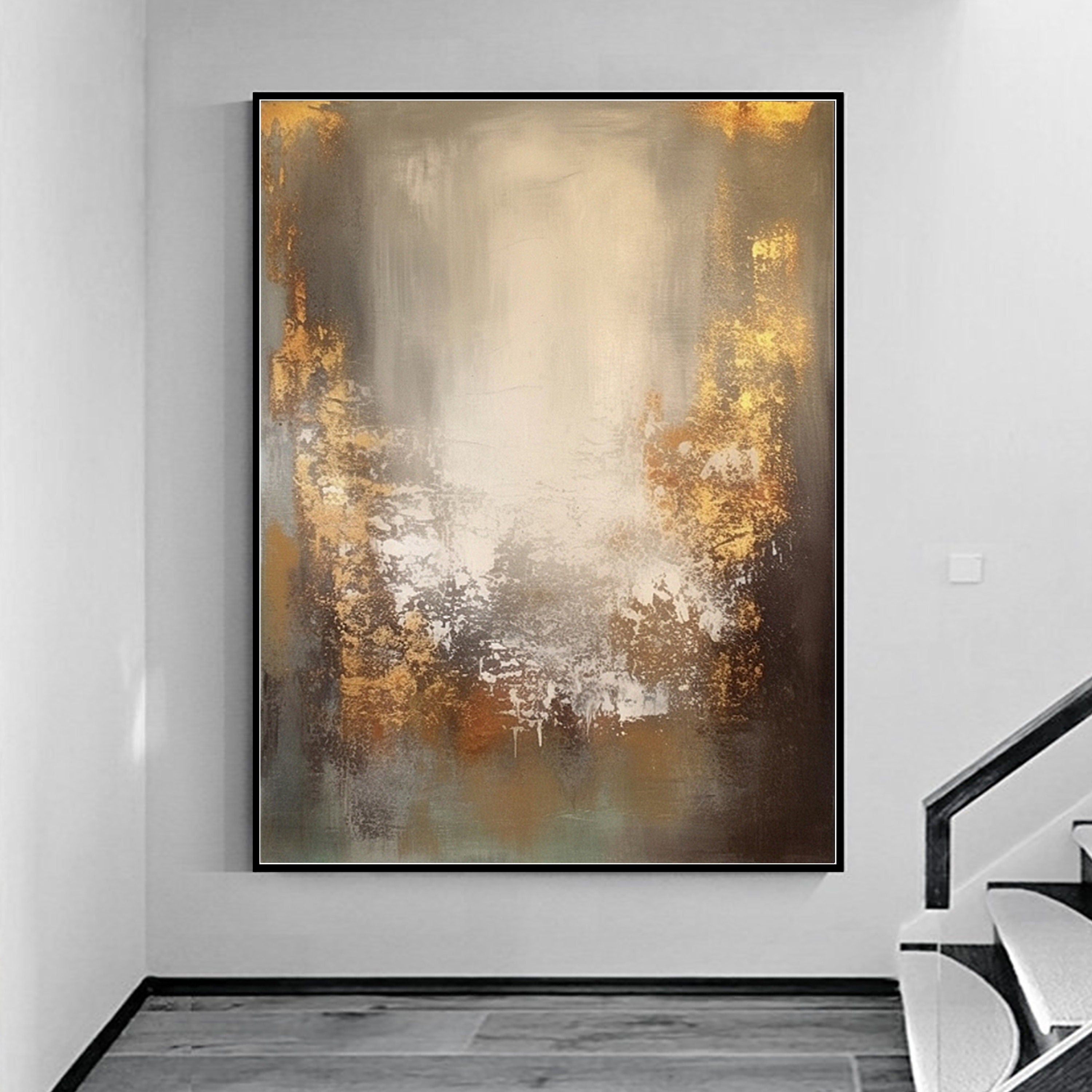 Wabi-sabi Art Brown Minimalist Plaster Art Beige Abstract Texture Painting Beige Wall Decor Plaster Texture Wall Art Minimalist Art Brown 3D Oil  Plaster Wall Art On Canvas