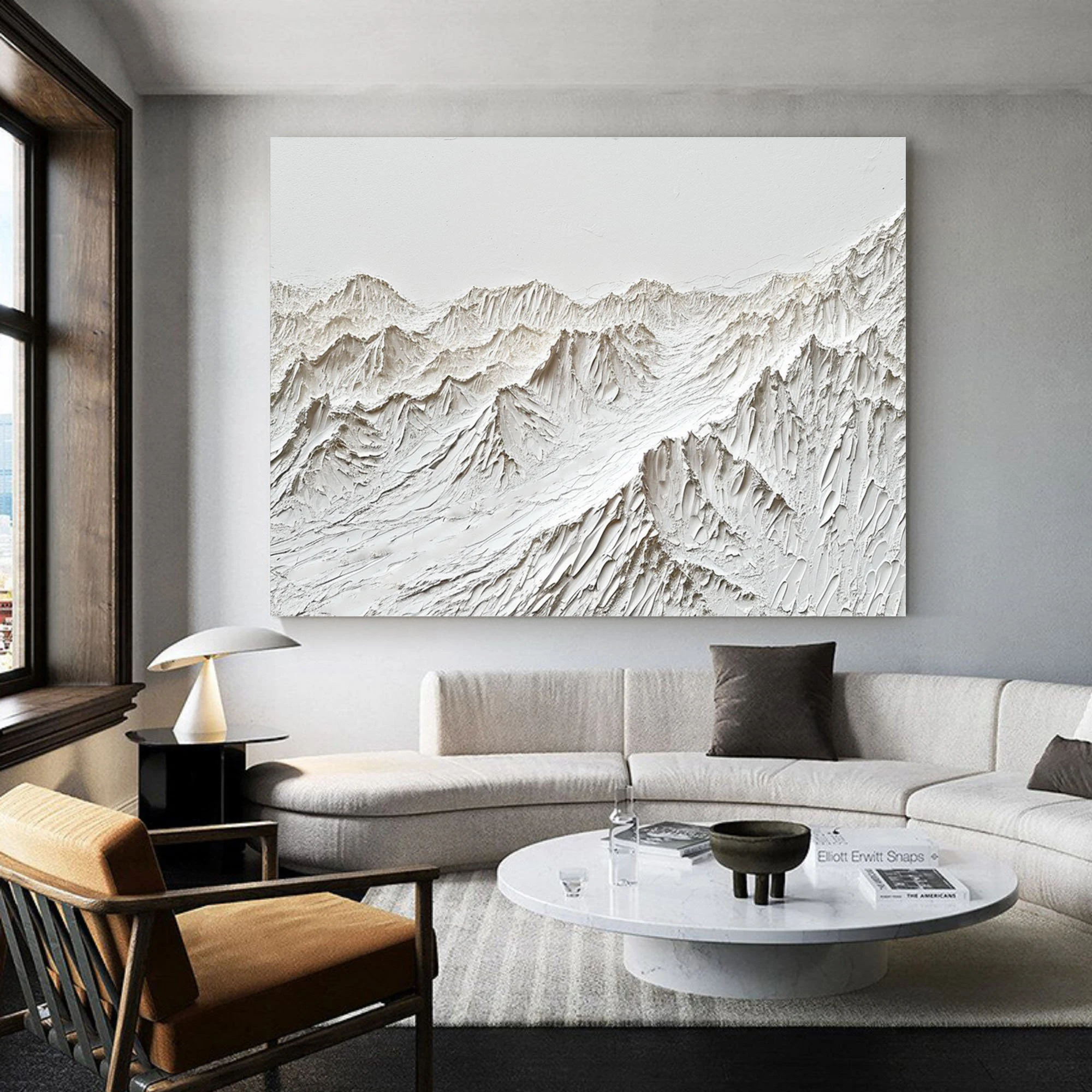 Large Original Abstract Painting Modern Minimalist Wall Art White Texture Painting Living Room Wall Art Minimalist Plaster Art  3D Oil  Wall Art On Canvas