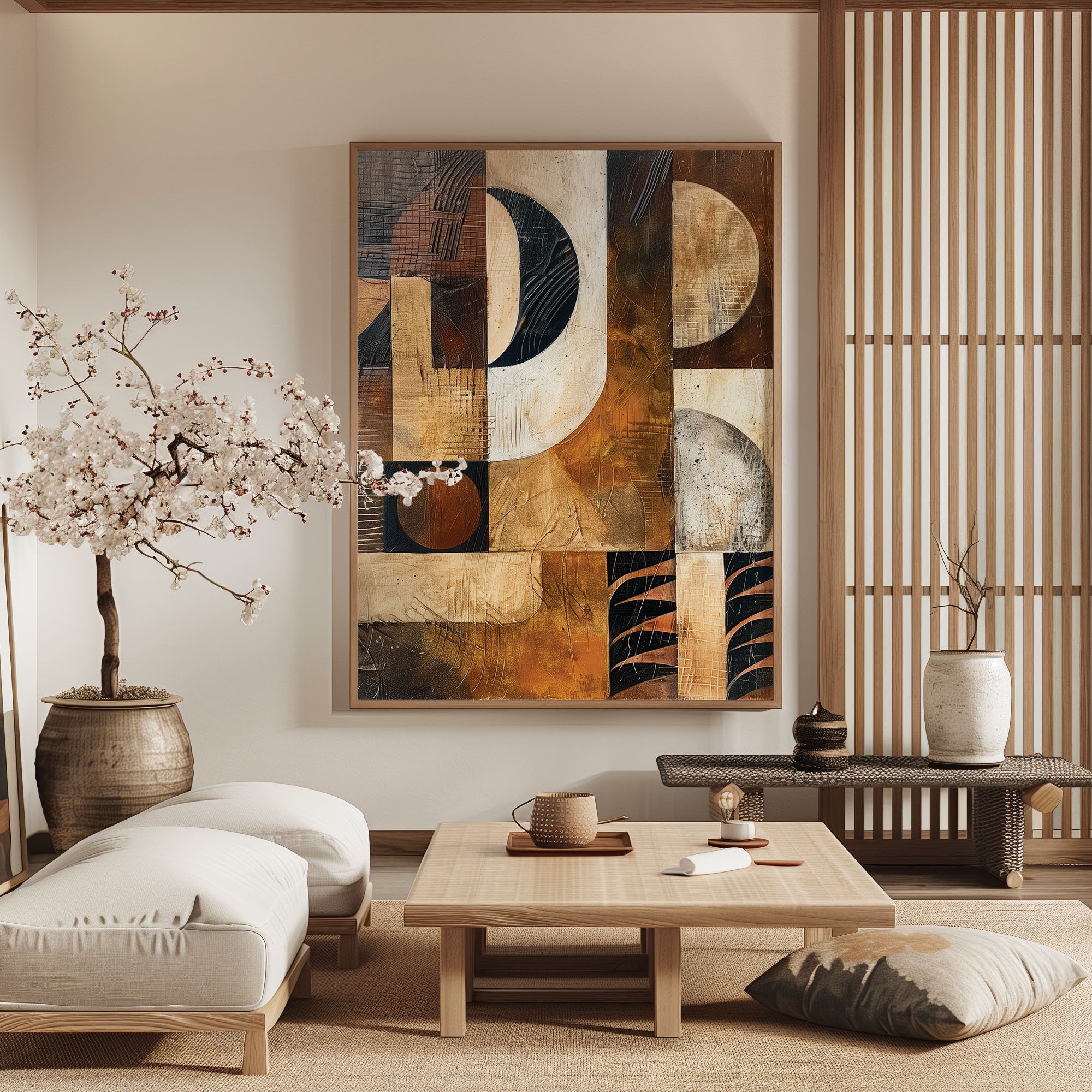 Wabi-sabi Art Brown Minimalist Plaster Art Brown Abstract Texture Painting Brown Wall Decor Plaster Texture Wall Art Minimalist Art Brown 3D Oil  Plaster Wall Art On Canvas