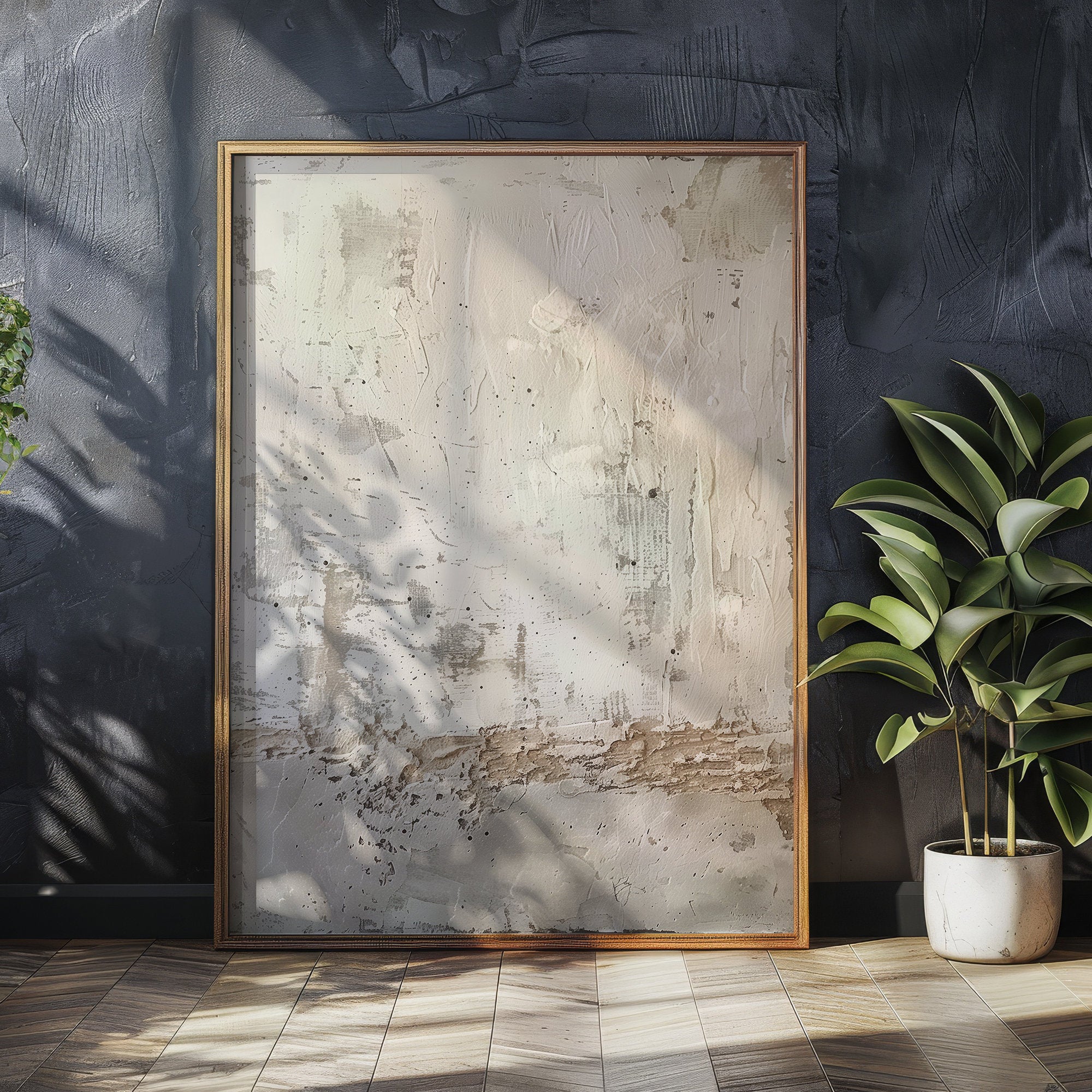 Wabi-sabi Art Brown Minimalist Plaster Art Beige Abstract Texture Painting Brown Wall Decor Plaster Texture Wall Art Minimalist Art Brown 3D Oil  Plaster Wall Art On Canvas