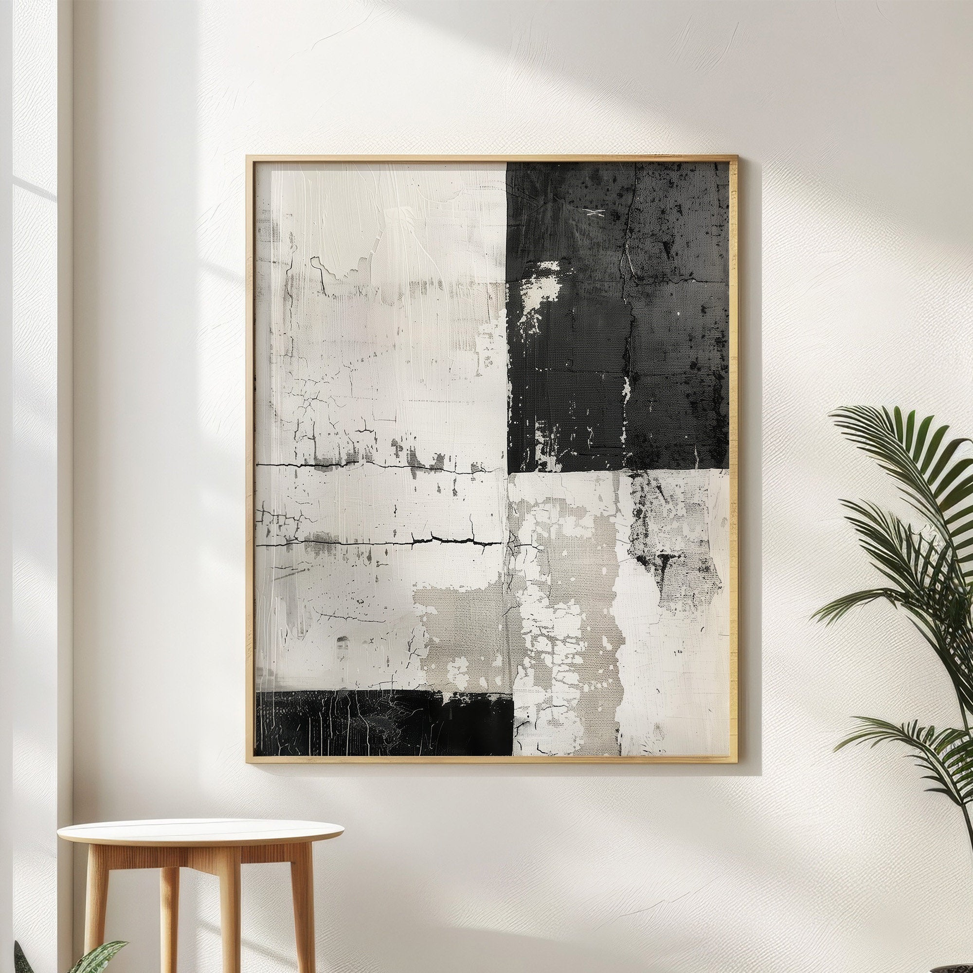 Wabi-sabi Art Beige Minimalist Plaster Art Black Abstract Texture Painting Beige Wall Decor Plaster Texture Wall Art Minimalist Art Brown 3D Oil  Plaster Wall Art On Canvas