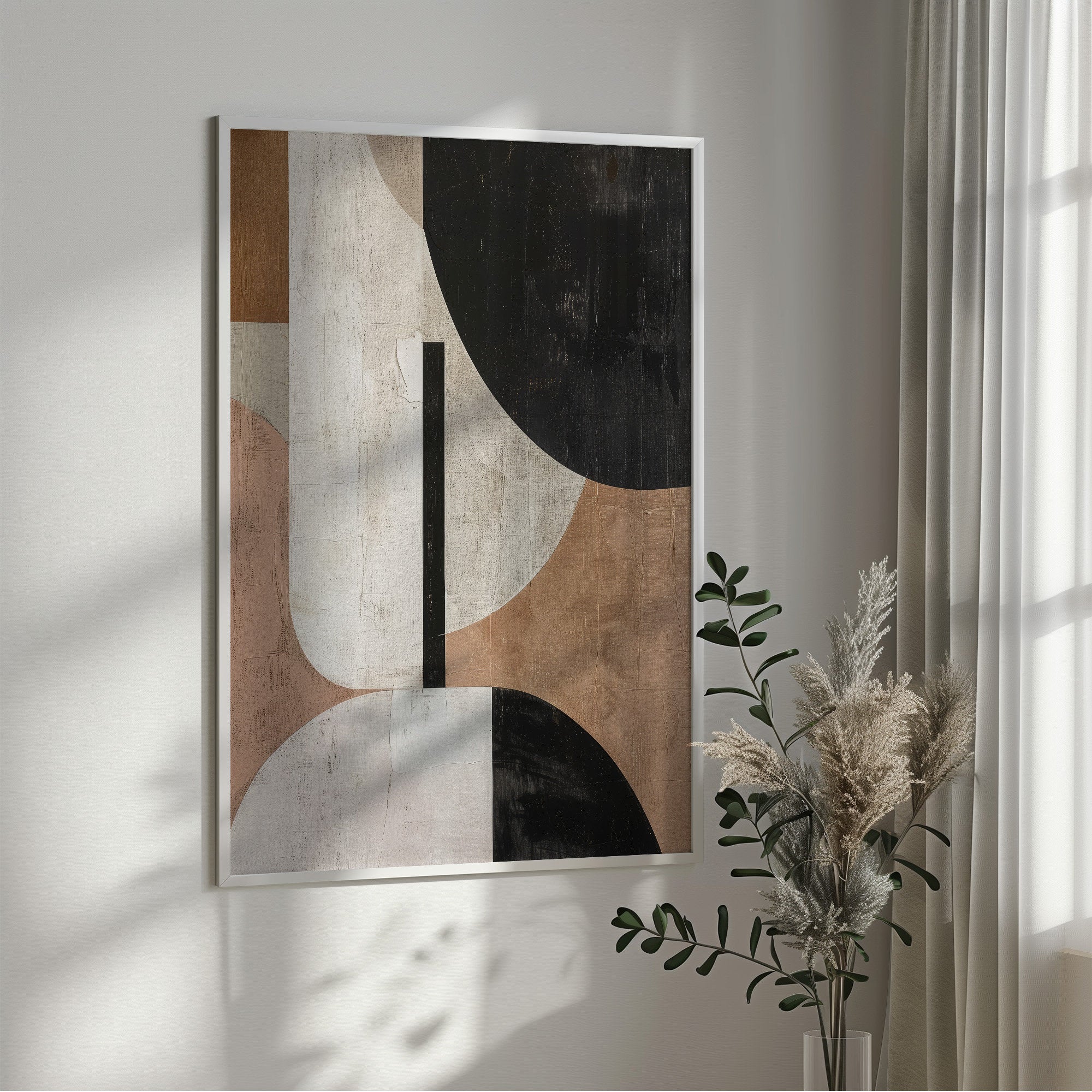 Wabi-sabi Art Brown Minimalist Plaster Art Black Abstract Texture Painting Brown Wall Decor Plaster Texture Wall Art Minimalist Art Brown 3D Oil  Plaster Wall Art On Canvas