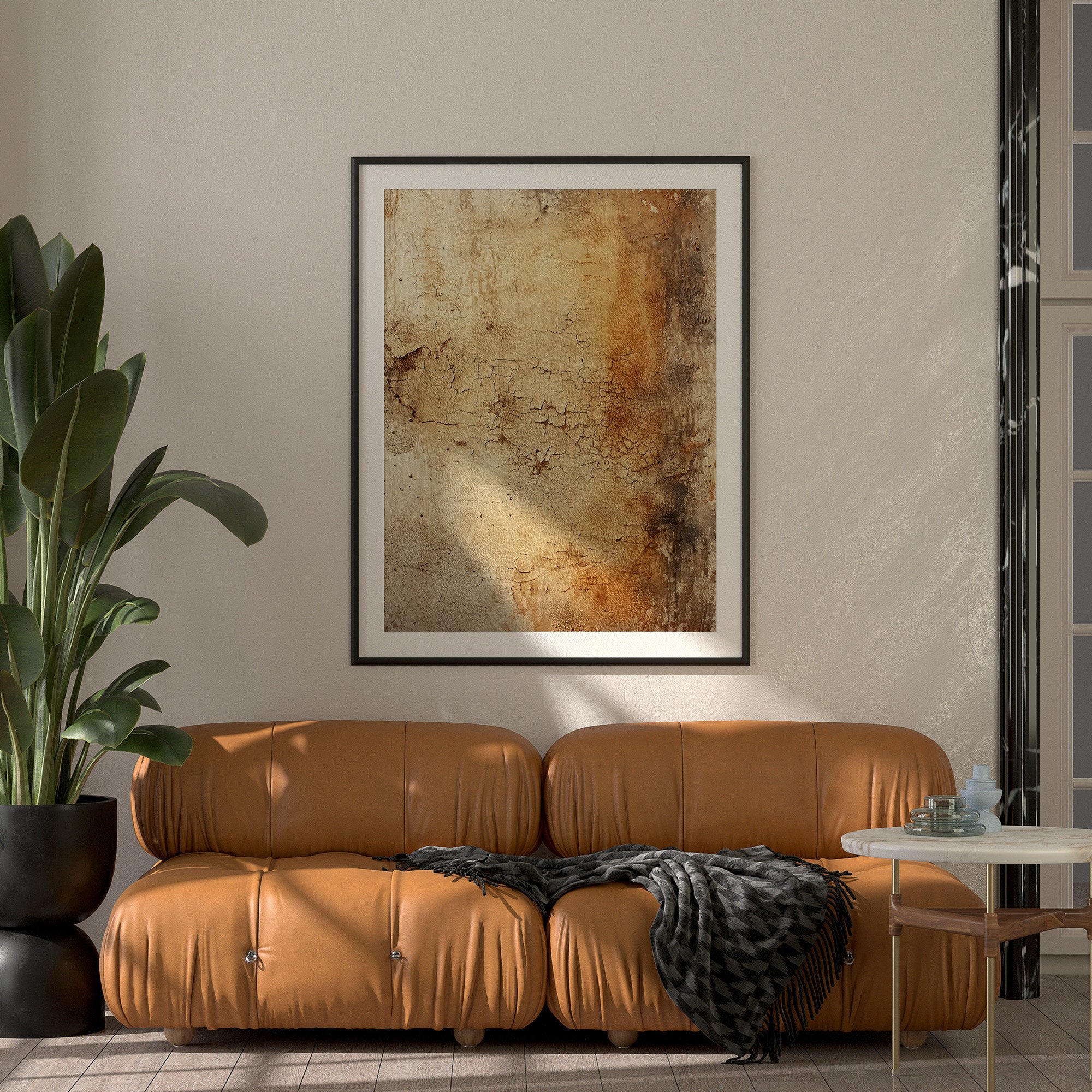 Wabi-sabi Art Brown Minimalist Plaster Art Black Abstract Texture Painting Brown Wall Decor Plaster Texture Wall Art Minimalist Art Brown 3D Oil  Plaster Wall Art On Canvas