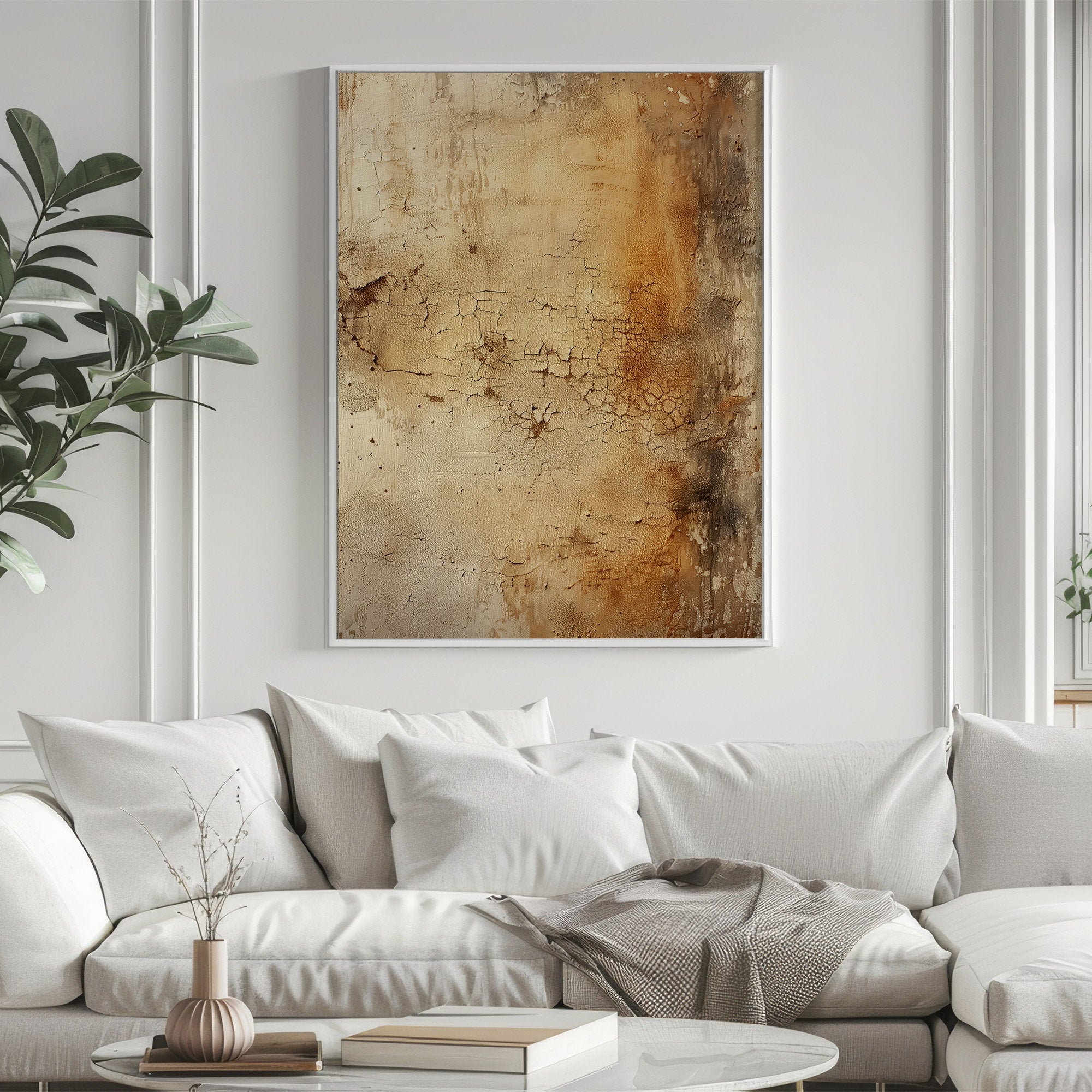 Wabi-sabi Art Brown Minimalist Plaster Art Black Abstract Texture Painting Brown Wall Decor Plaster Texture Wall Art Minimalist Art Brown 3D Oil  Plaster Wall Art On Canvas