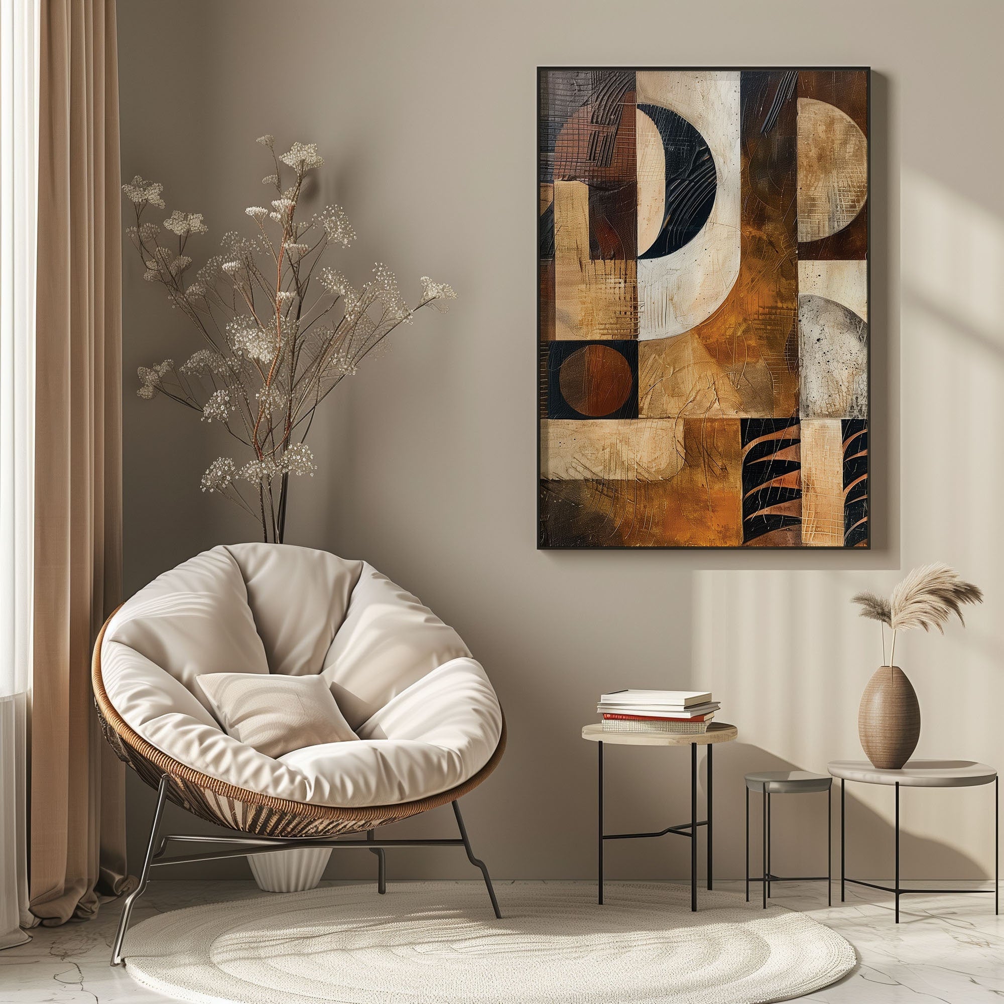 Wabi-sabi Art Brown Minimalist Plaster Art Brown Abstract Texture Painting Brown Wall Decor Plaster Texture Wall Art Minimalist Art Brown 3D Oil  Plaster Wall Art On Canvas