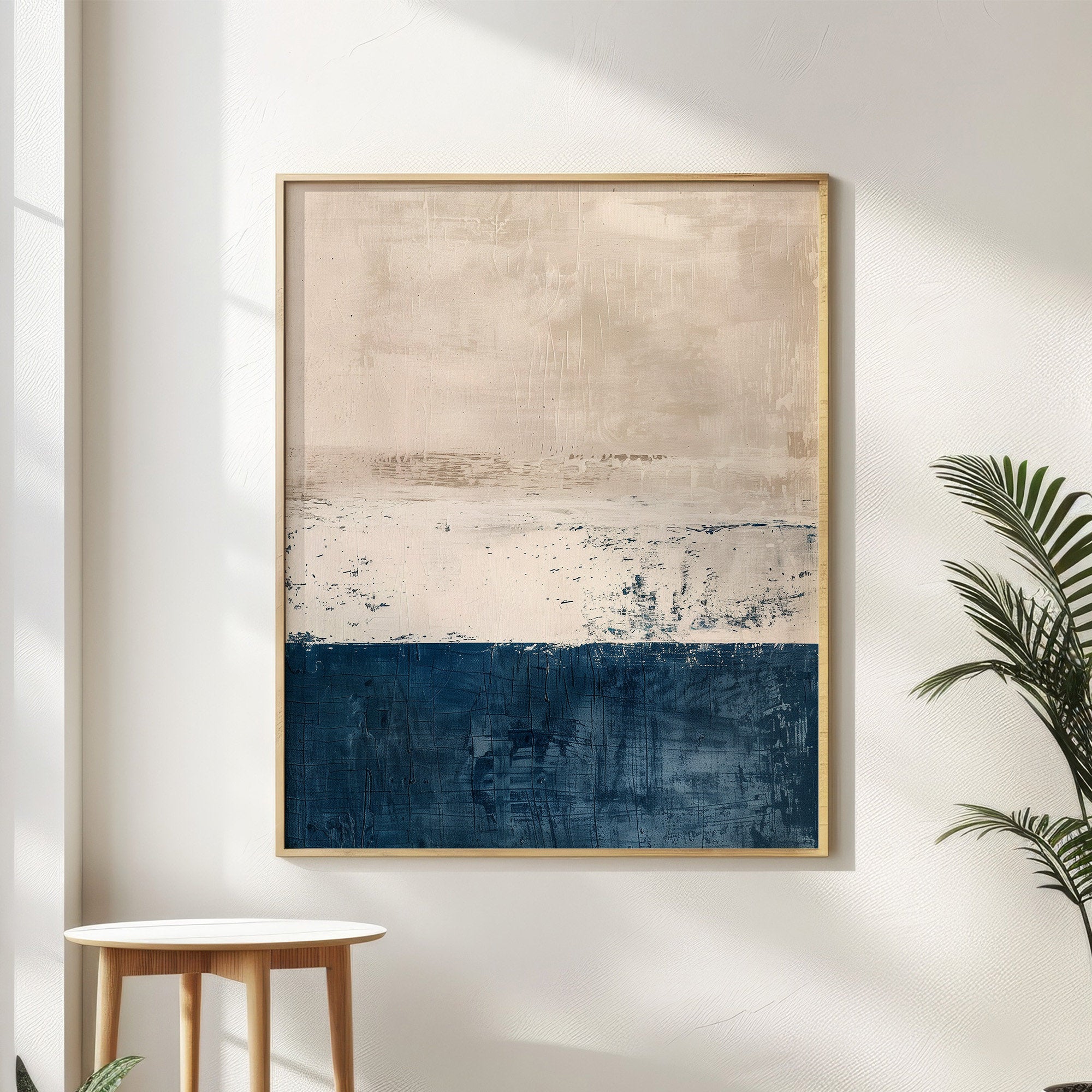 Wabi-sabi Art Brown Minimalist Plaster Art Blue Abstract Texture Painting Beige Wall Decor Plaster Texture Wall Art Minimalist Art Brown 3D Oil  Plaster Wall Art On Canvas