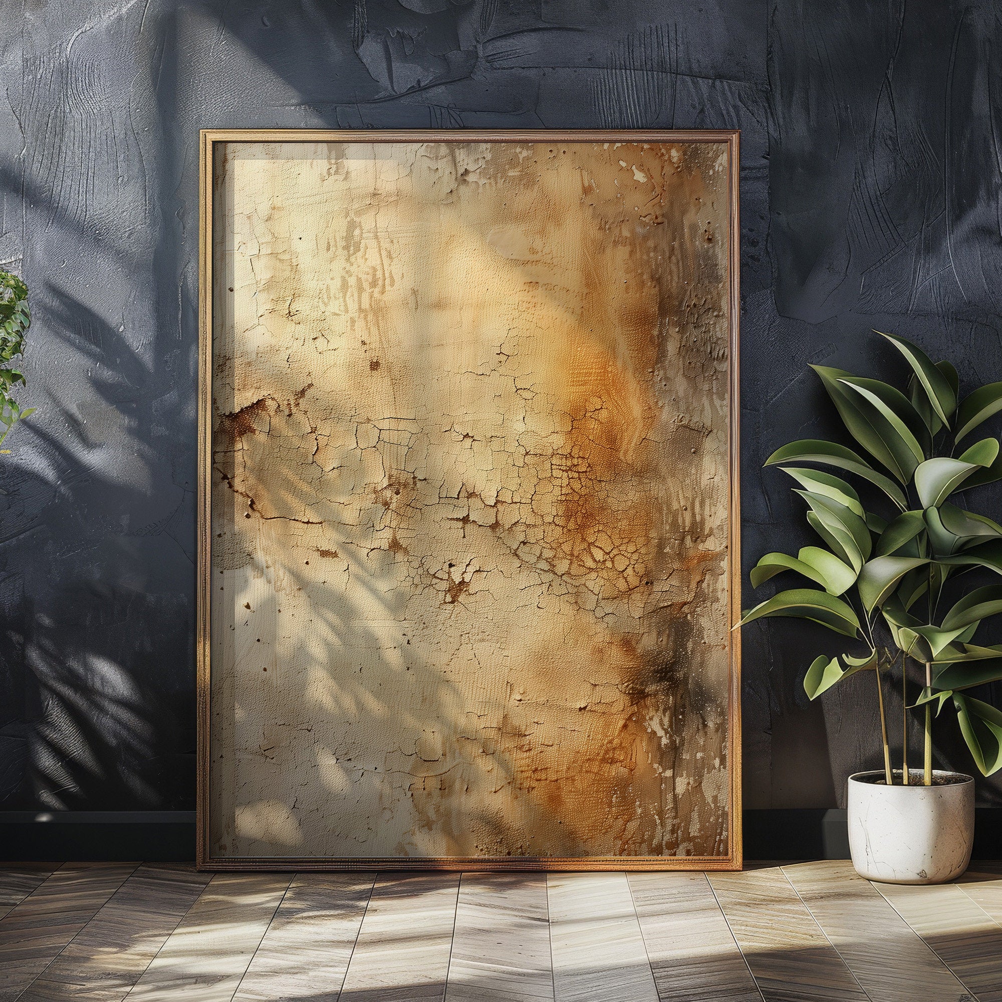 Wabi-sabi Art Brown Minimalist Plaster Art Black Abstract Texture Painting Brown Wall Decor Plaster Texture Wall Art Minimalist Art Brown 3D Oil  Plaster Wall Art On Canvas