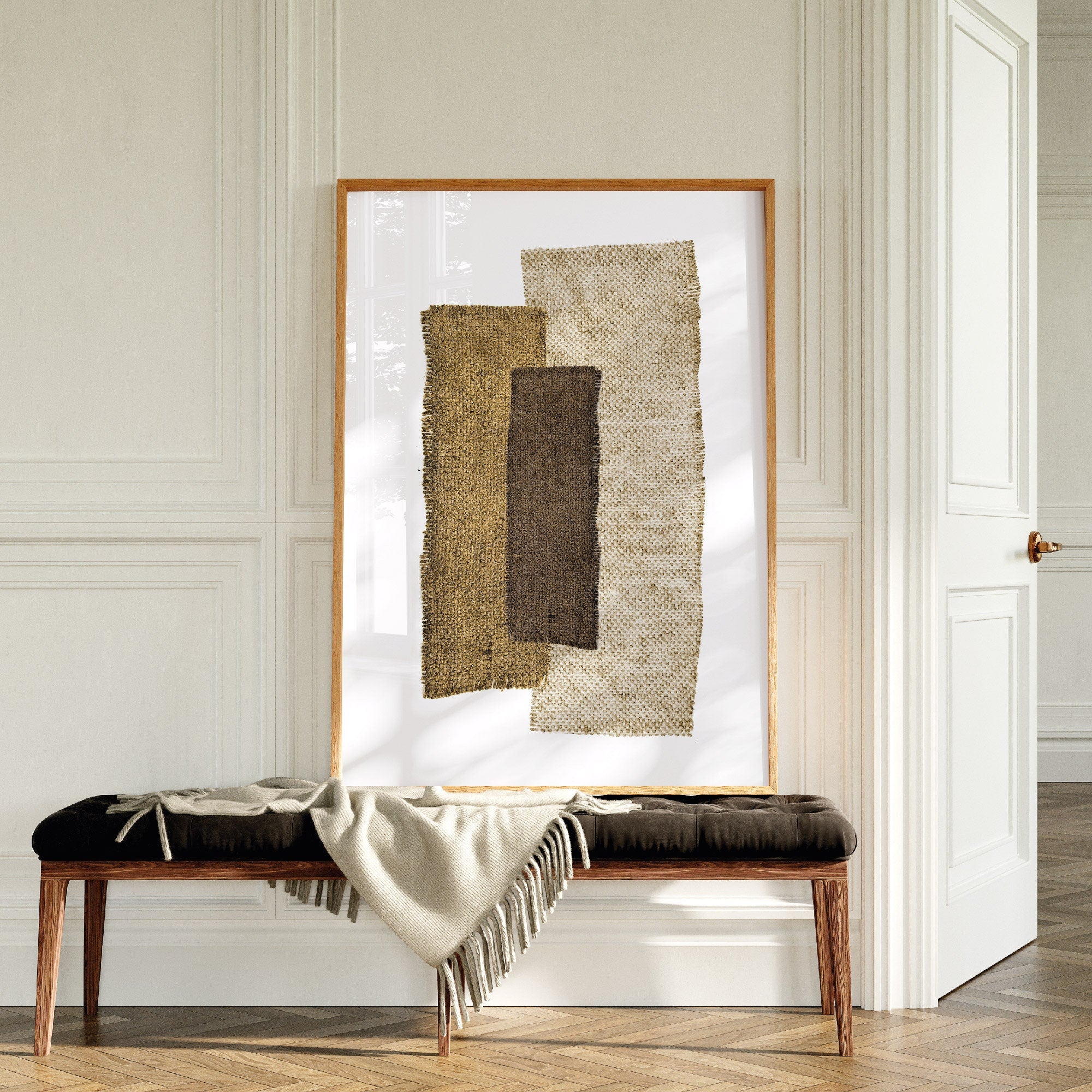 Wabi-sabi Art Brown Minimalist Plaster Art Brown Texture Painting Beige Wall Decor Plaster Texture Wall Art Minimalist Art White 3D Oil  Canvas Wall Art 