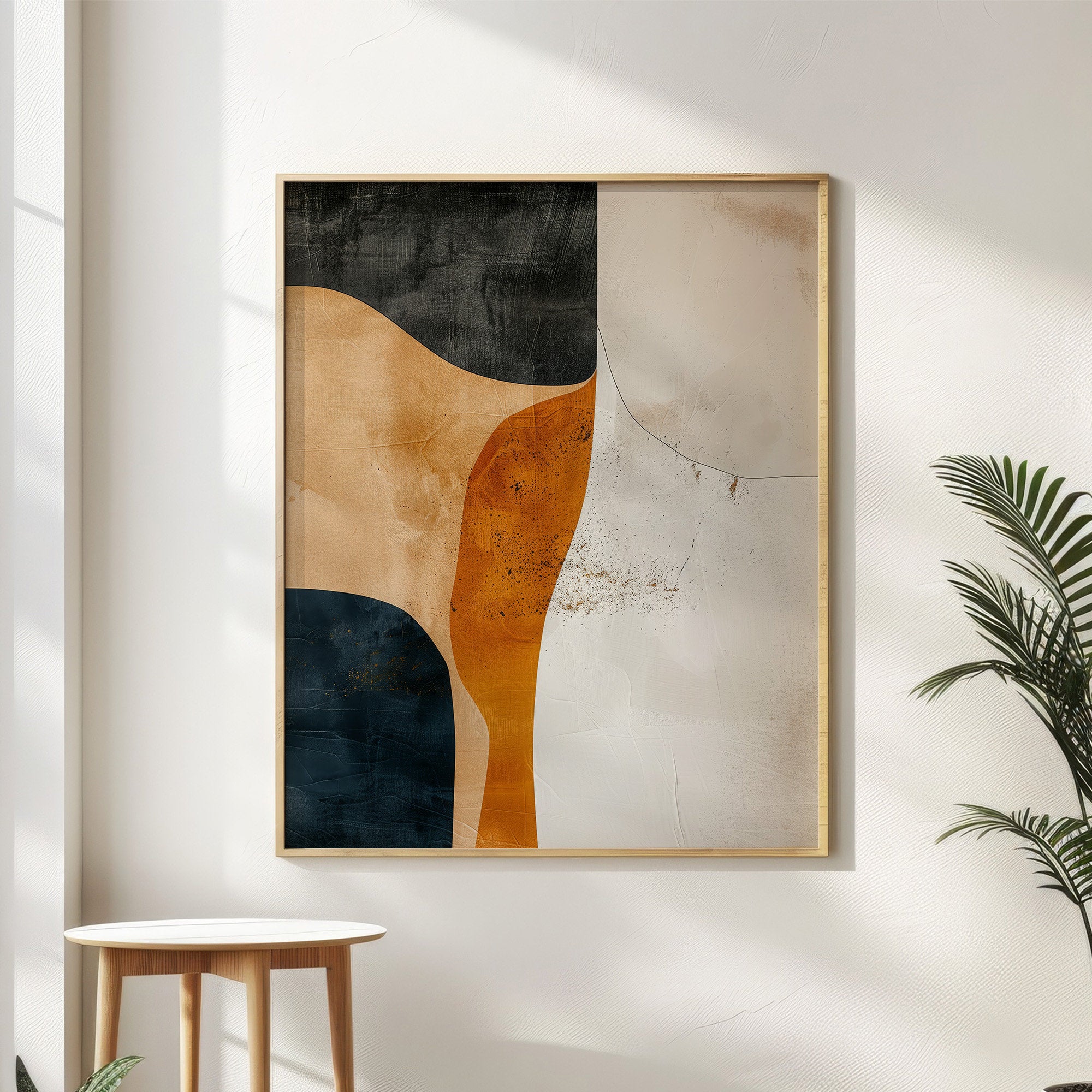 Wabi-sabi Art Brown Minimalist Plaster Art Black Abstract Texture Painting Beige Wall Decor Plaster Texture Wall Art Minimalist Art Brown 3D Oil  Plaster Wall Art On Canvas