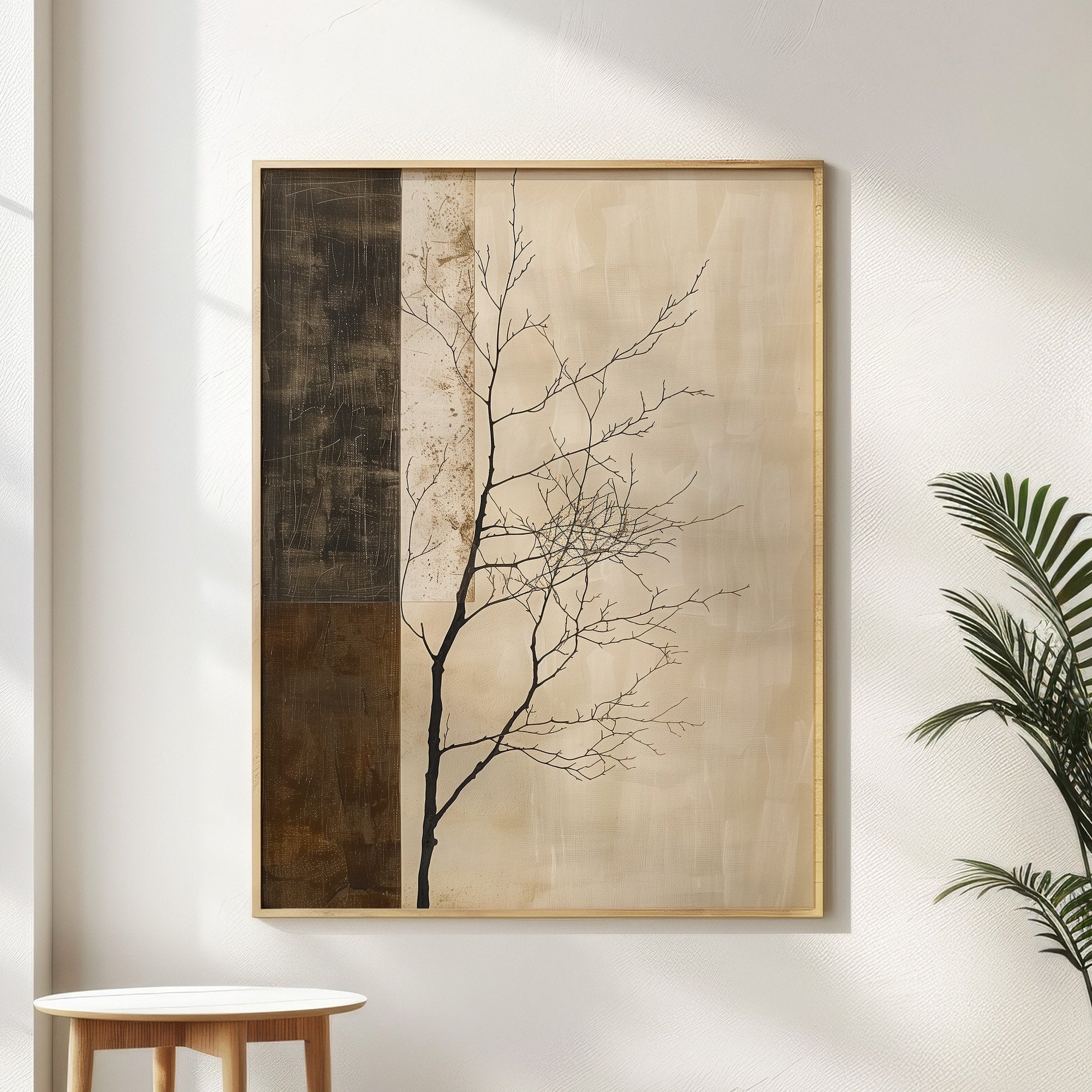 Wabi-sabi Art Brown Minimalist Plaster Art Black Abstract Texture Painting Beige Wall Decor Plaster Texture Wall Art Minimalist Art Brown 3D Oil  Plaster Wall Art On Canvas