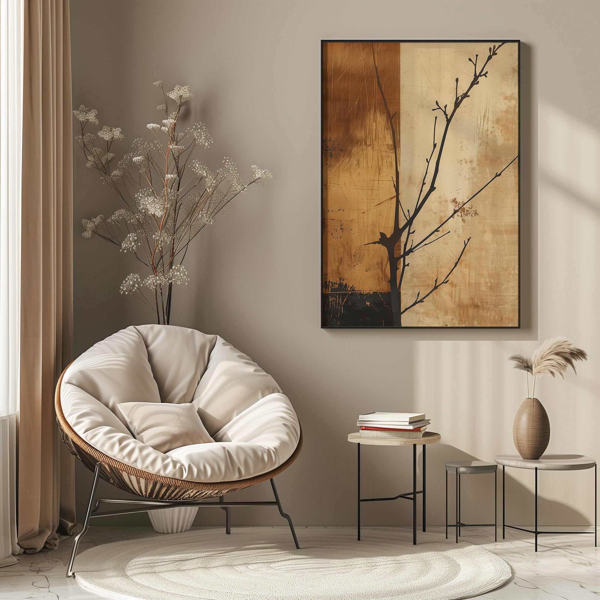 Wabi-sabi Art Brown Minimalist Plaster Art Black Abstract Texture Painting Beige Wall Decor Plaster Texture Wall Art Minimalist Art Brown 3D Oil  Plaster Wall Art On Canvas