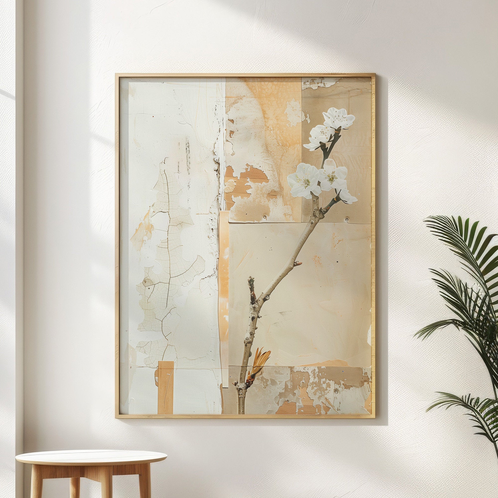 Wabi-sabi Art Brown Minimalist Plaster Art Beige Abstract Texture Painting Brown Wall Decor Plaster Texture Wall Art Minimalist Art Brown 3D Oil  Plaster Wall Art On Canvas