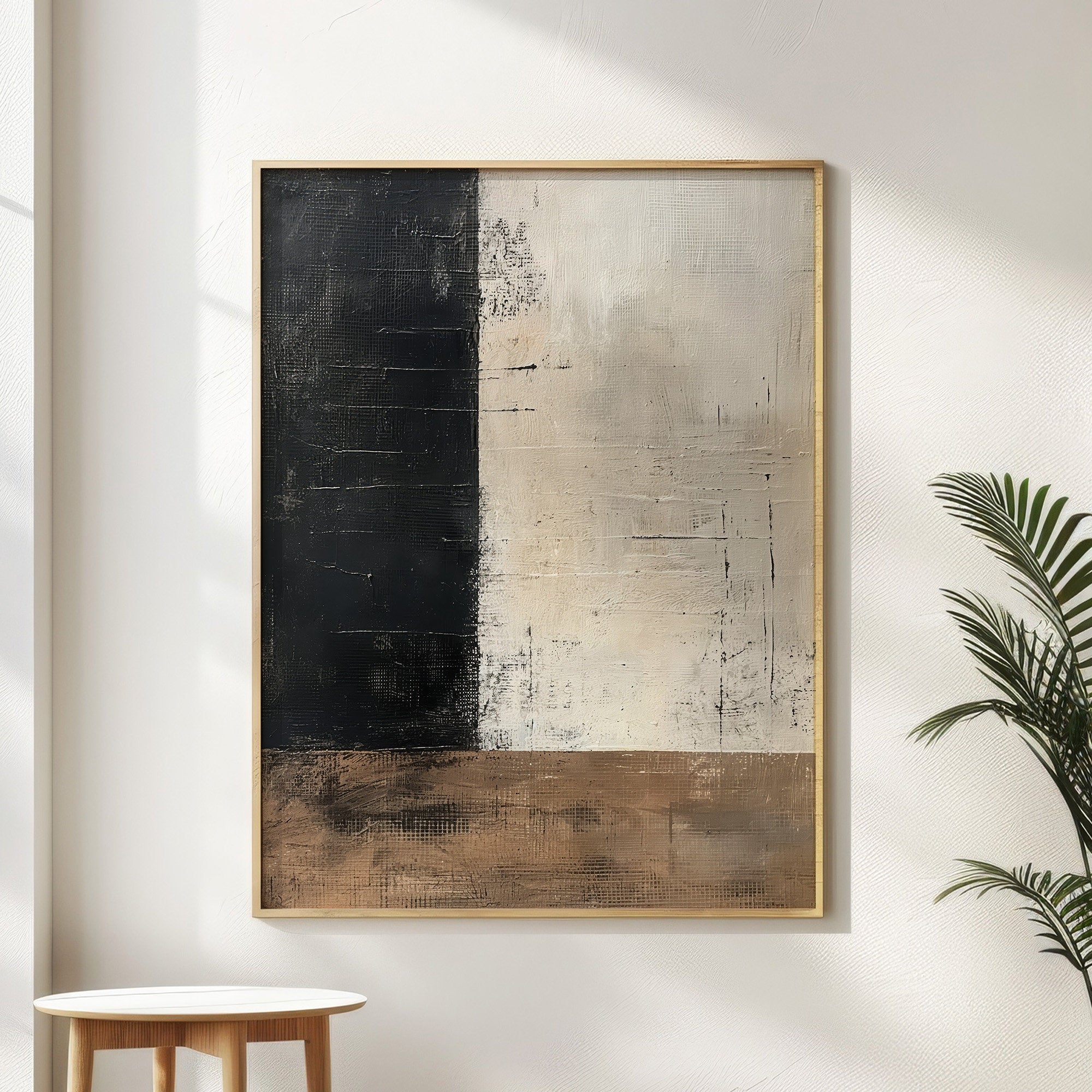 Wabi-sabi Art Brown Minimalist Plaster Art Brown Abstract Texture Painting Brown Wall Decor Plaster Texture Wall Art Minimalist Art Brown 3D Oil  Plaster Wall Art On Canvas