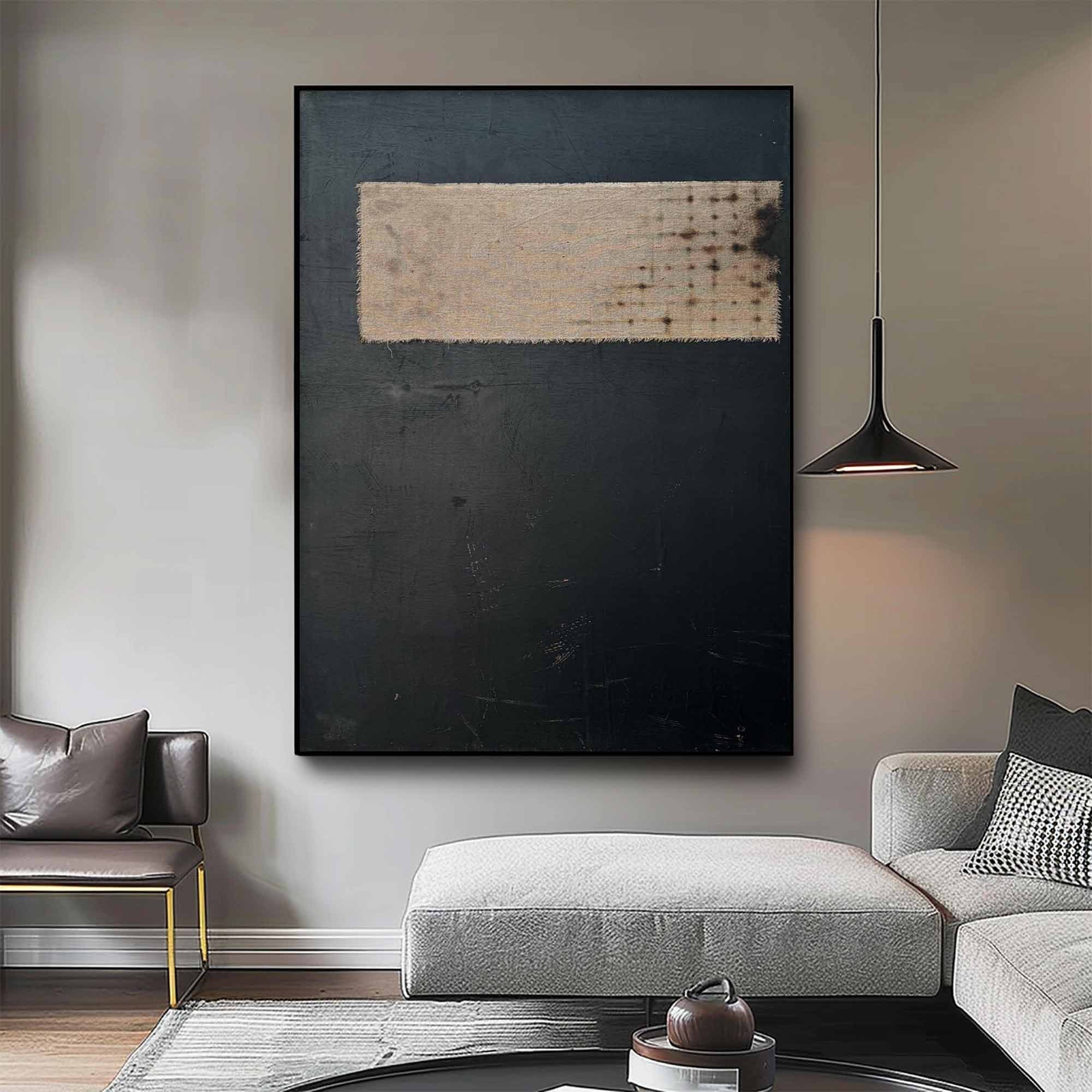 Wabi-sabi Art Brown Minimalist Plaster Art Black Abstract Texture Painting Beige Wall Decor Plaster Texture Wall Art Minimalist Art Brown 3D Oil  Plaster Wall Art On Canvas