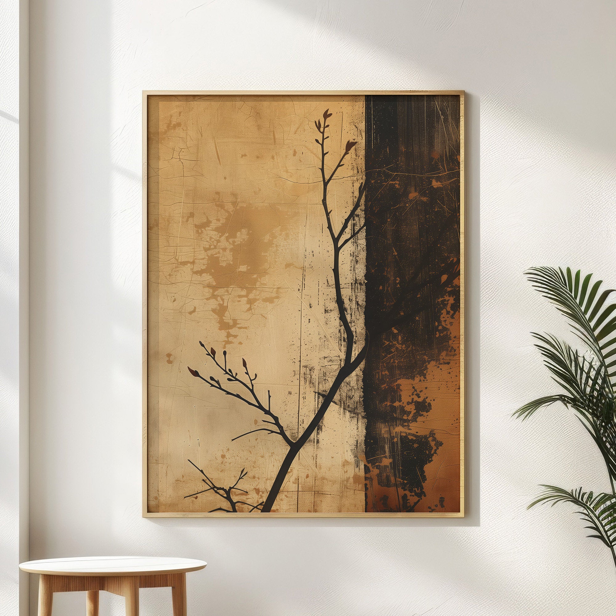 Wabi-sabi Art Brown Minimalist Plaster Art Black Abstract Texture Painting Beige Wall Decor Plaster Texture Wall Art Minimalist Art Brown 3D Oil  Plaster Wall Art On Canvas