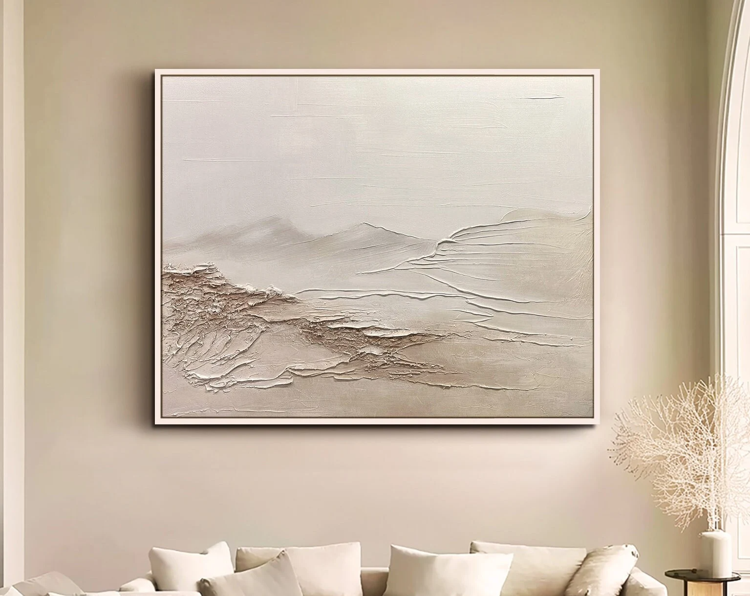 Large Abstract Painting nordic 3D Oil Plaster Painting On Canvas colorful Painting Colorful Wall Art  original Boho Texture Painting Beige minimalist Art neutral Abstract Painting