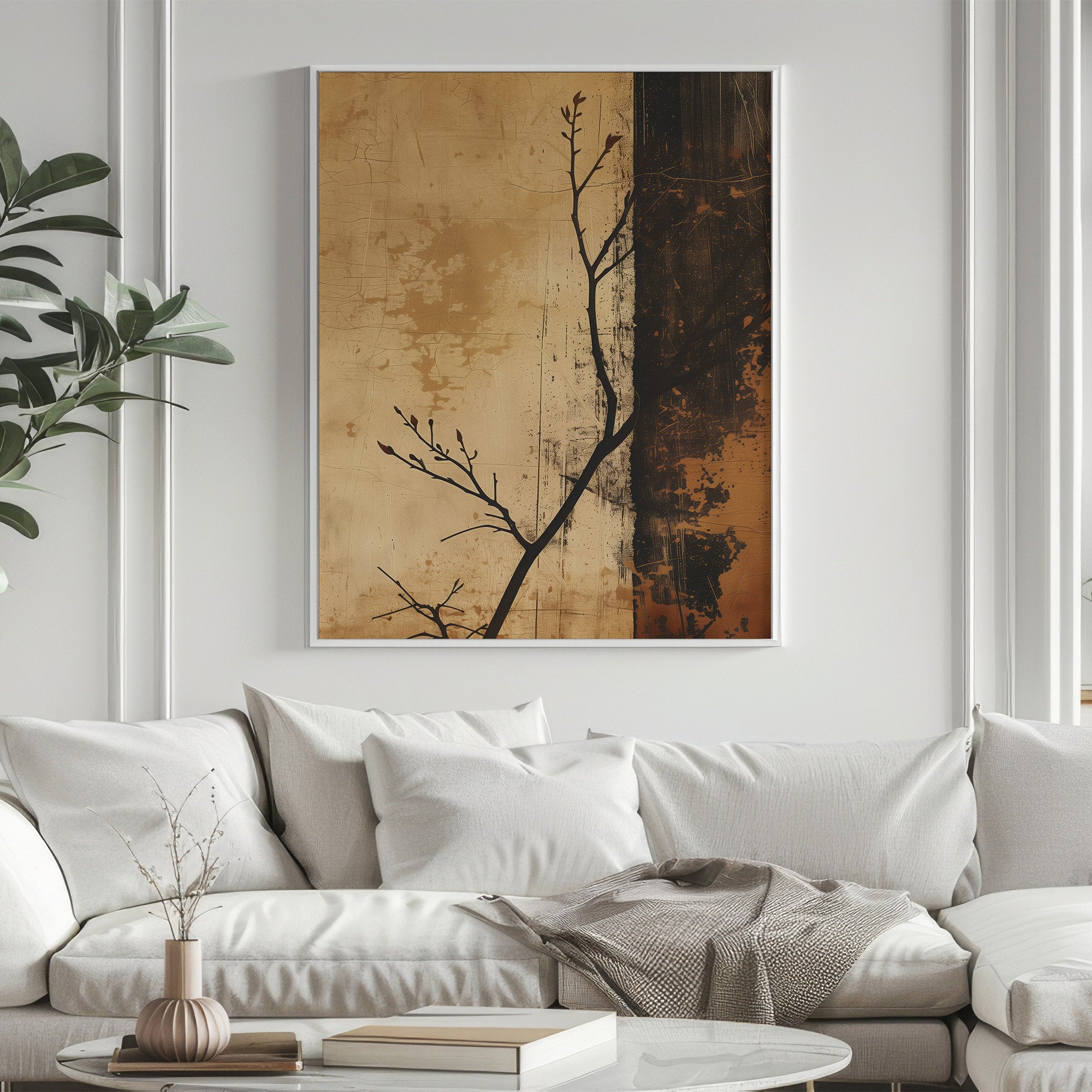 Wabi-sabi Art Brown Minimalist Plaster Art Black Abstract Texture Painting Beige Wall Decor Plaster Texture Wall Art Minimalist Art Brown 3D Oil  Plaster Wall Art On Canvas