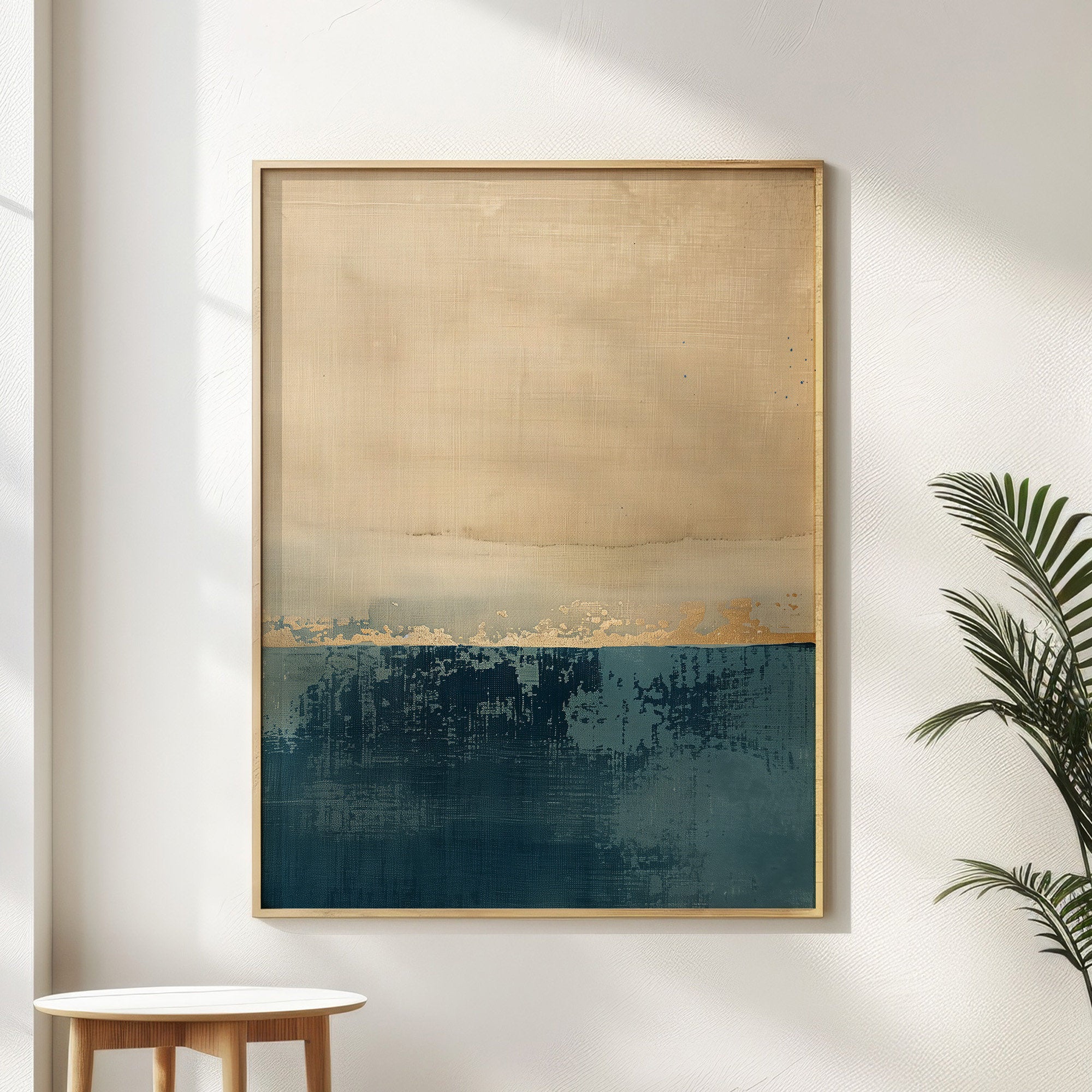 Wabi-sabi Art Brown Minimalist Plaster Art Blue Abstract Texture Painting Beige Wall Decor Plaster Texture Wall Art Minimalist Art Brown 3D Oil  Plaster Wall Art On Canvas