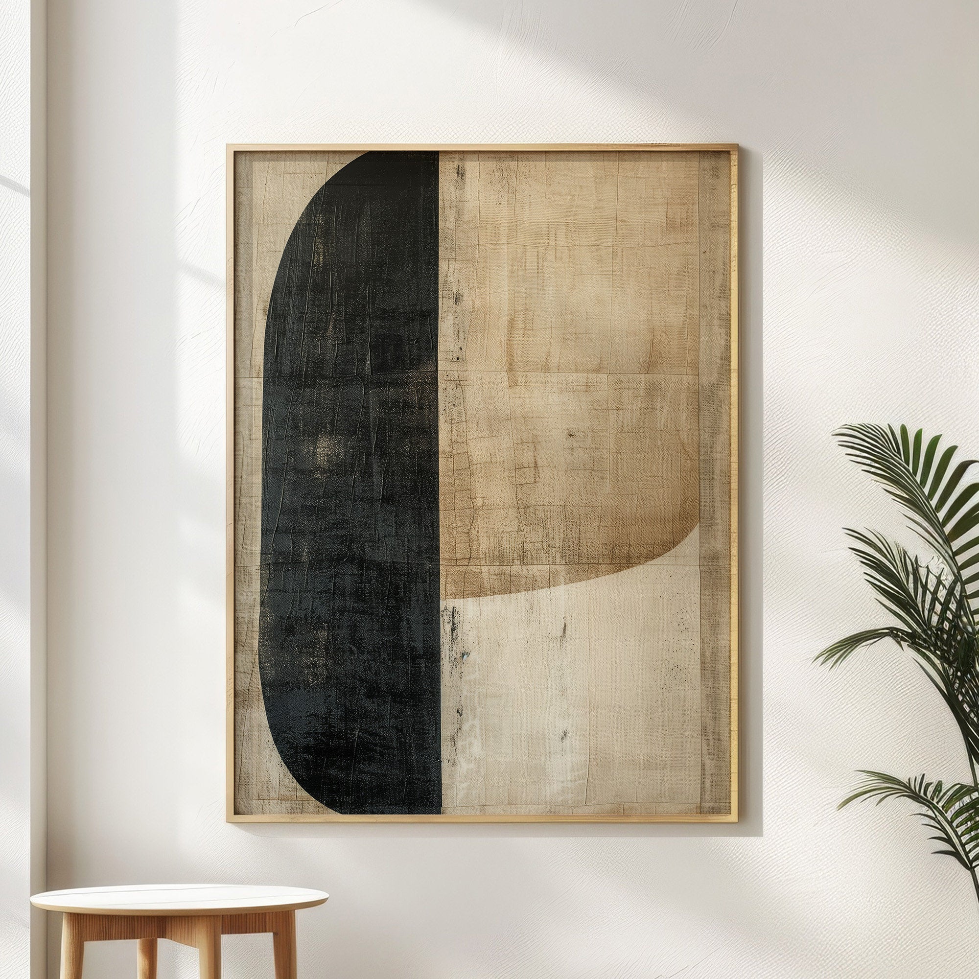 Wabi-sabi Art Brown Minimalist Plaster Art Black Abstract Texture Painting Beige Wall Decor Plaster Texture Wall Art Minimalist Art Brown 3D Oil  Plaster Wall Art On Canvas