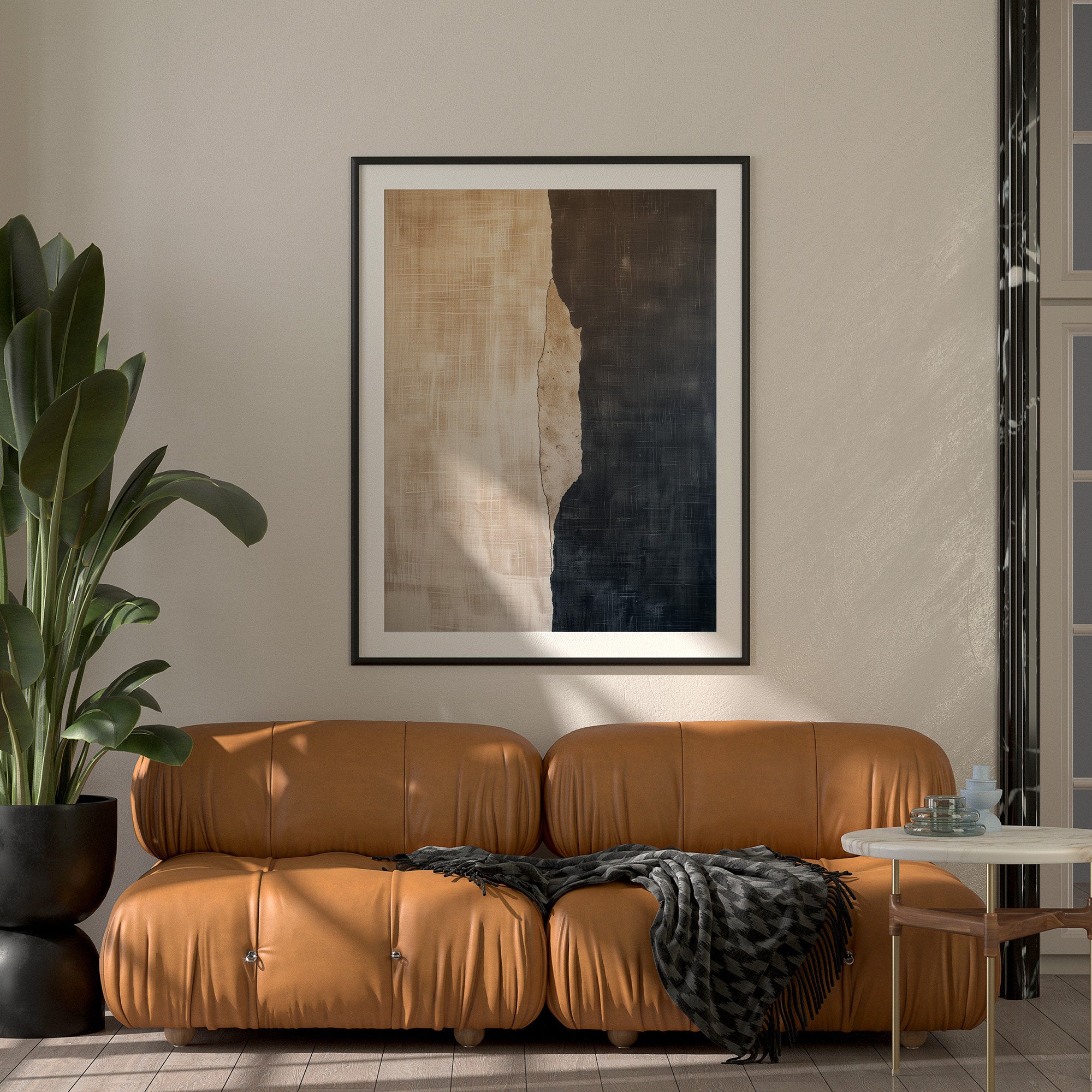 Wabi-sabi Art Brown Minimalist Plaster Art Black Abstract Texture Painting Beige Wall Decor Plaster Texture Wall Art Minimalist Art Brown 3D Oil  Plaster Wall Art On Canvas