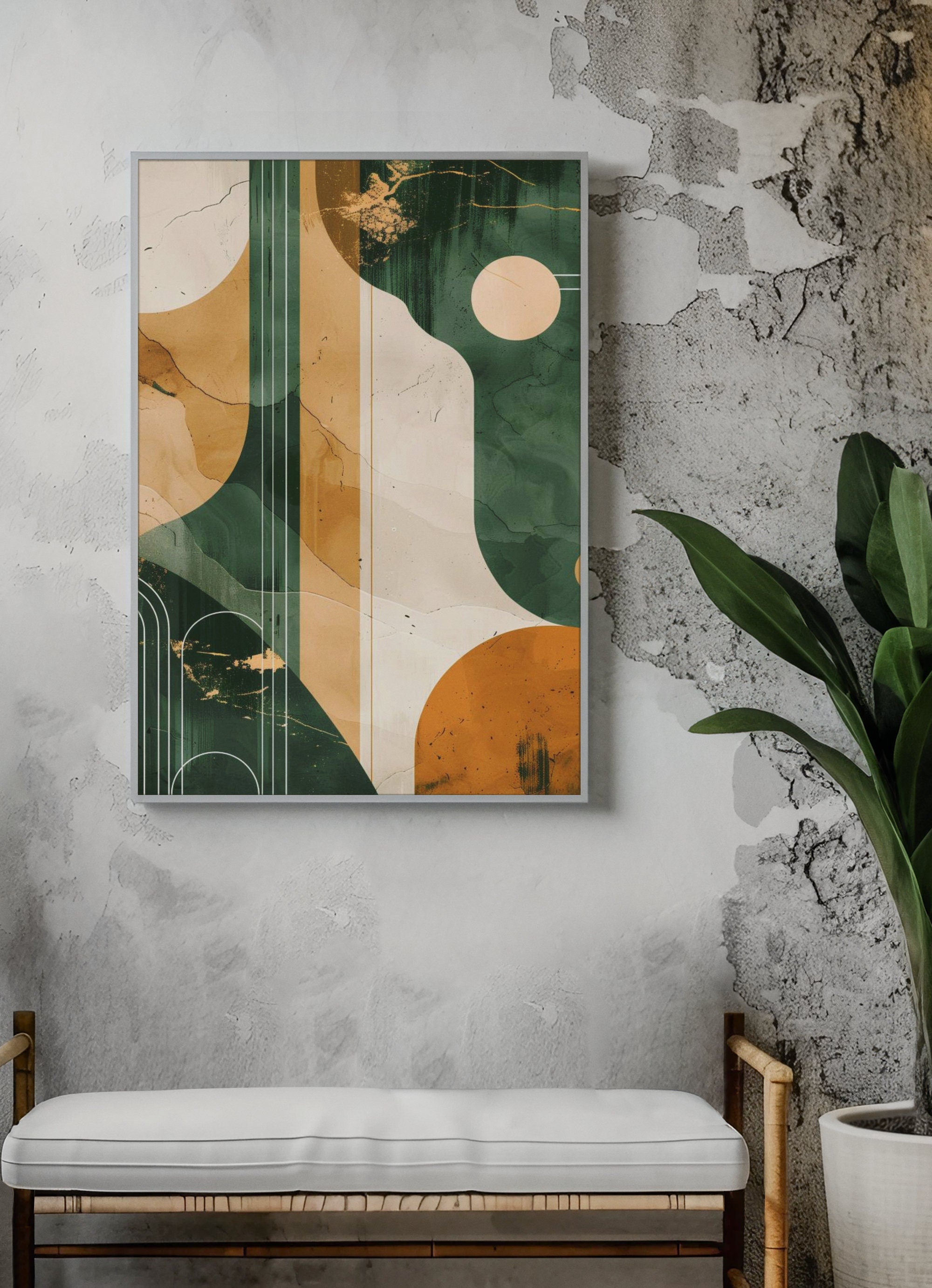 Large Abstract Painting nordic 3D Oil Plaster Painting On Canvas colorful Painting Colorful Wall Art  original Boho Texture Painting Green minimalist Art neutral Abstract Painting