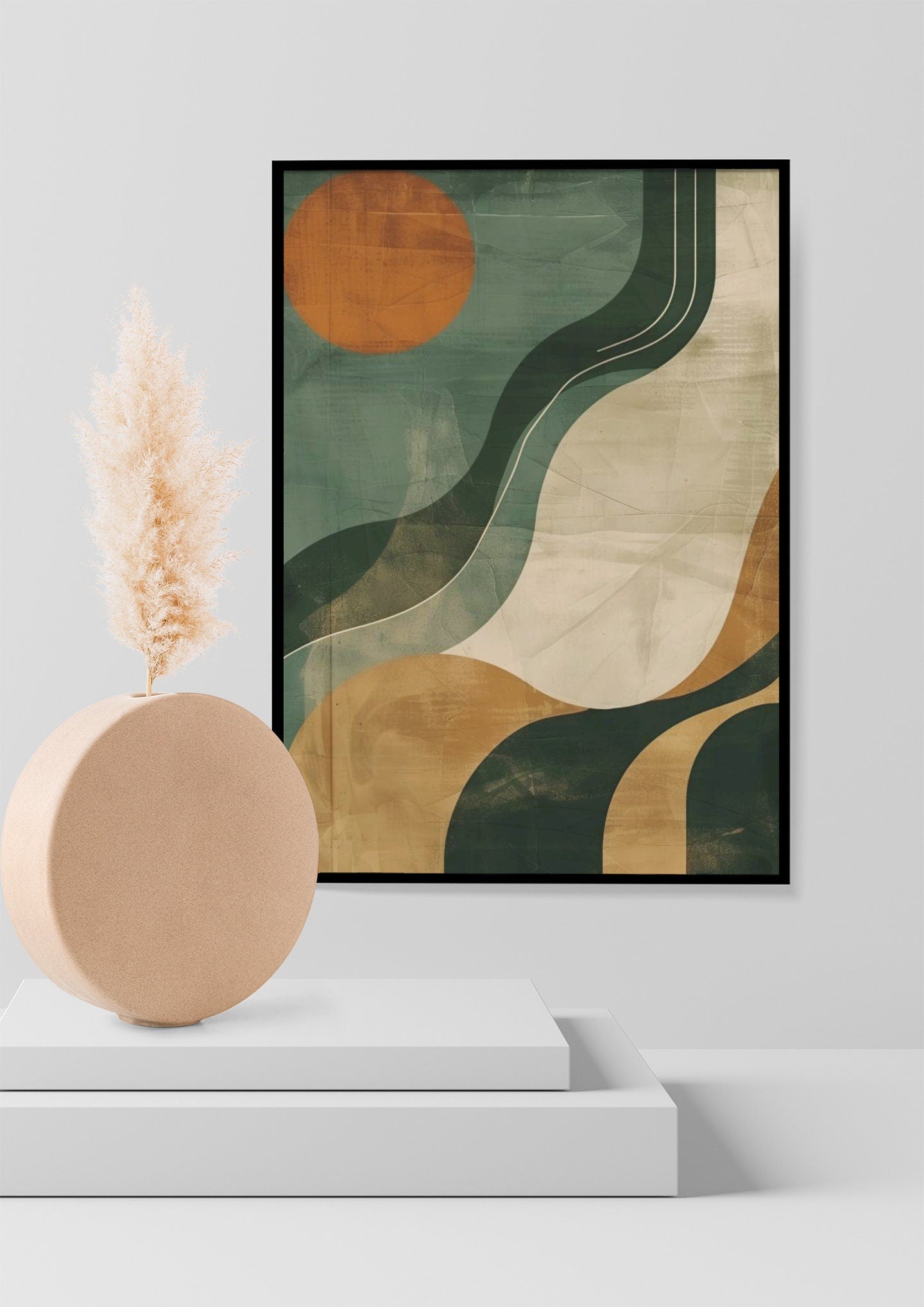 Wabi-sabi Art Beige Minimalist Plaster Art Beige Abstract Texture Painting Beige Wall Decor Plaster Texture Wall Art Minimalist Art Green 3D Oil  Plaster Wall Art On Canvas