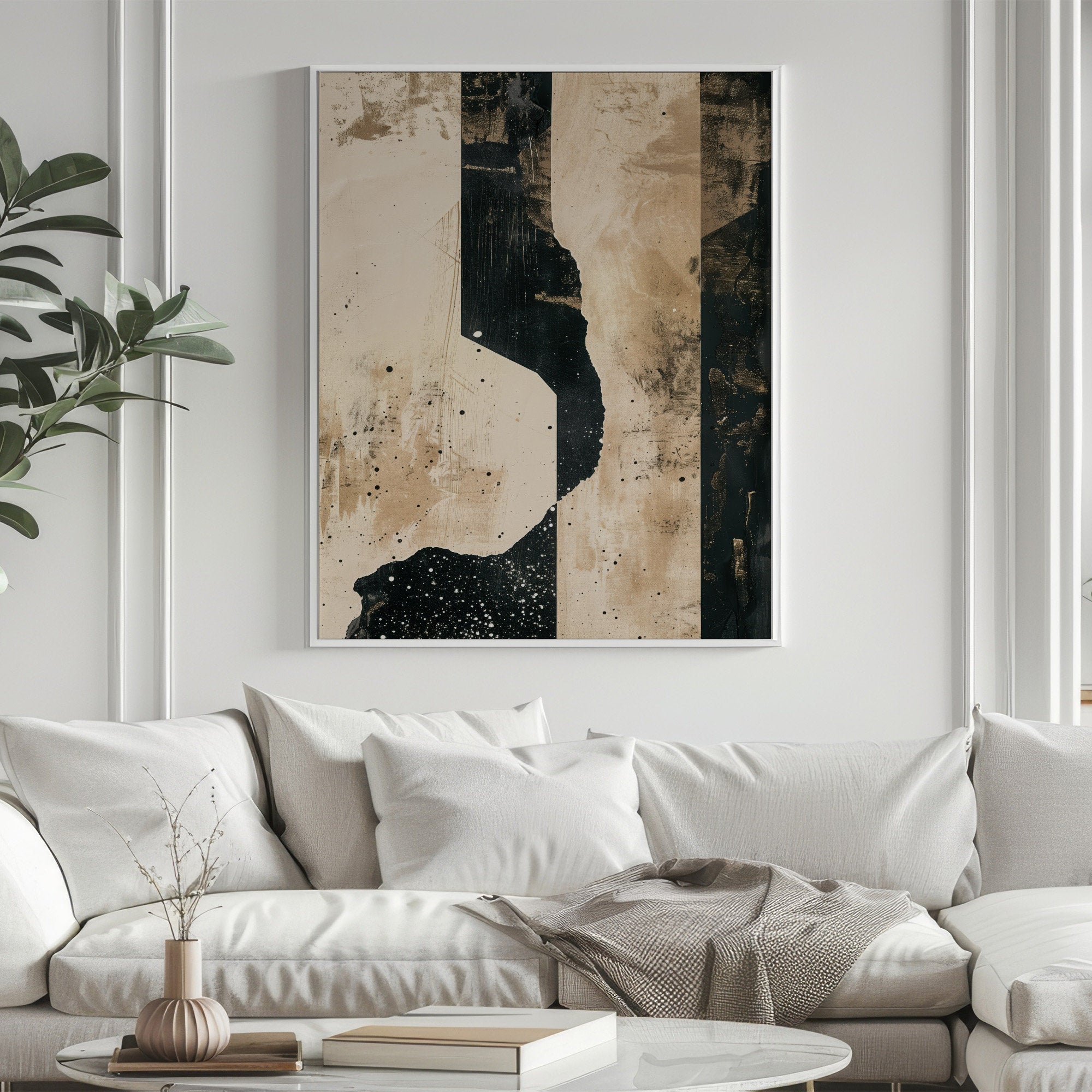 Wabi-sabi Art Brown Minimalist Plaster Art Black Abstract Texture Painting Beige Wall Decor Plaster Texture Wall Art Minimalist Art Brown 3D Oil  Plaster Wall Art On Canvas