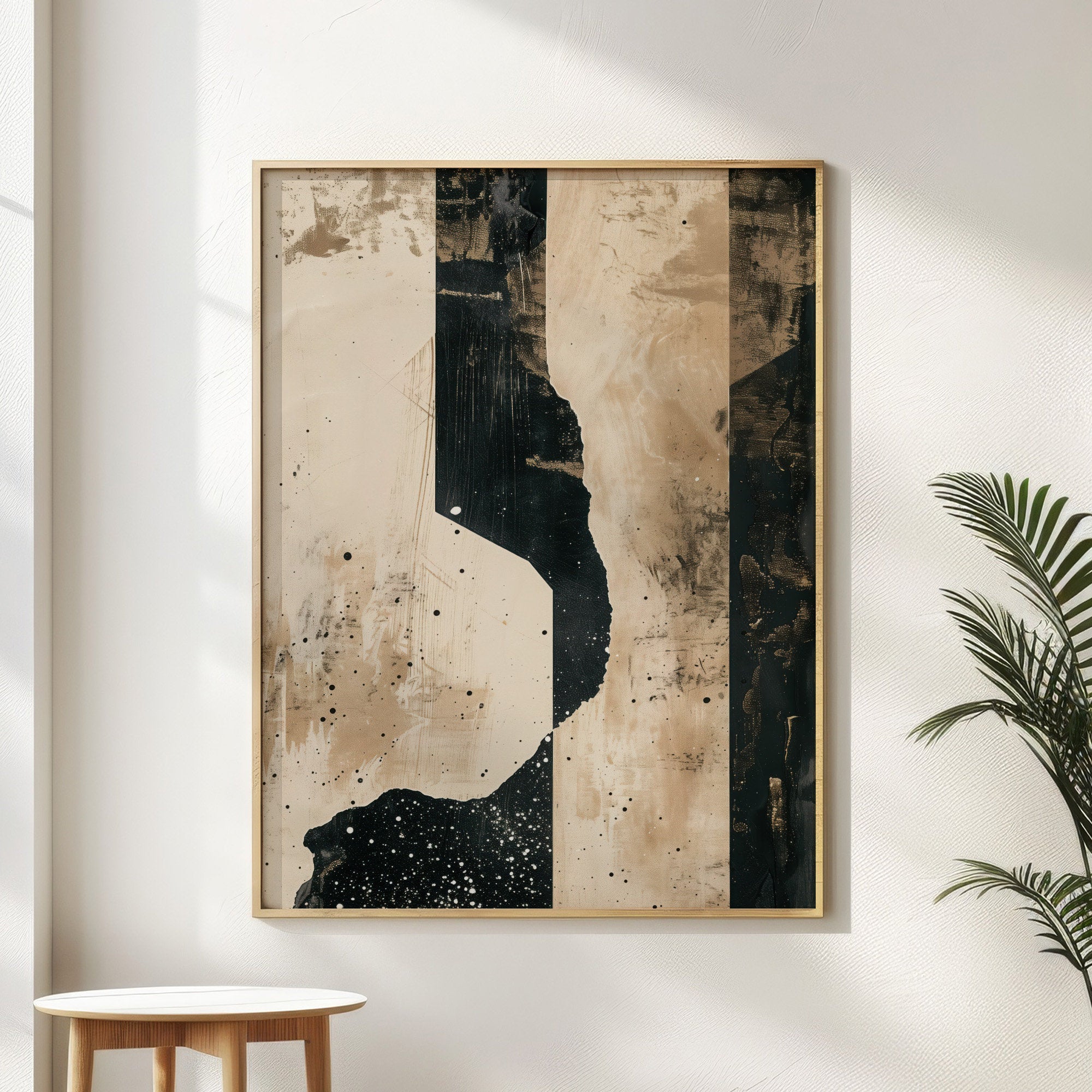 Wabi-sabi Art Brown Minimalist Plaster Art Black Abstract Texture Painting Beige Wall Decor Plaster Texture Wall Art Minimalist Art Brown 3D Oil  Plaster Wall Art On Canvas