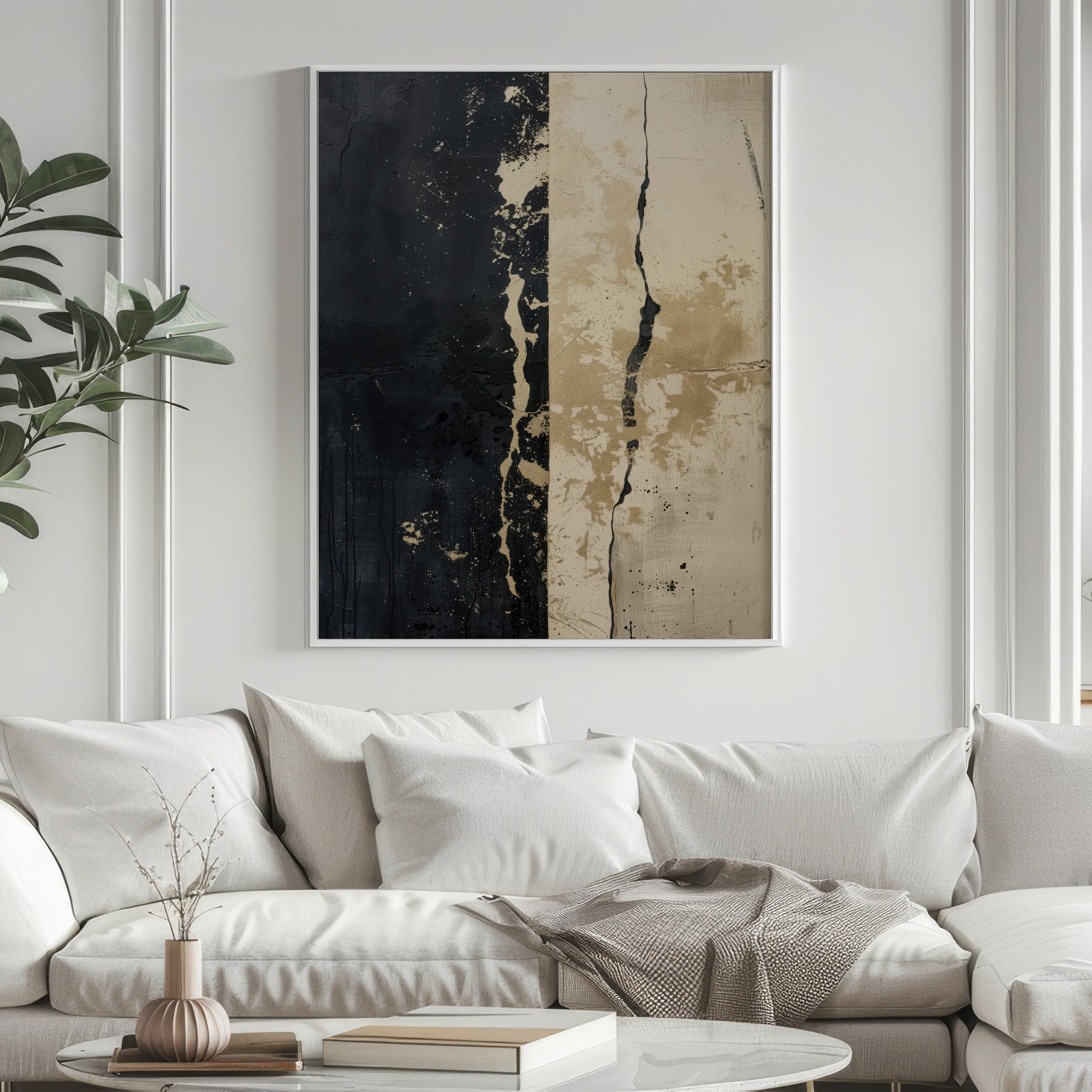 Wabi-sabi Art Brown Minimalist Plaster Art Black Abstract Texture Painting Beige Wall Decor Plaster Texture Wall Art Minimalist Art Brown 3D Oil  Plaster Wall Art On Canvas