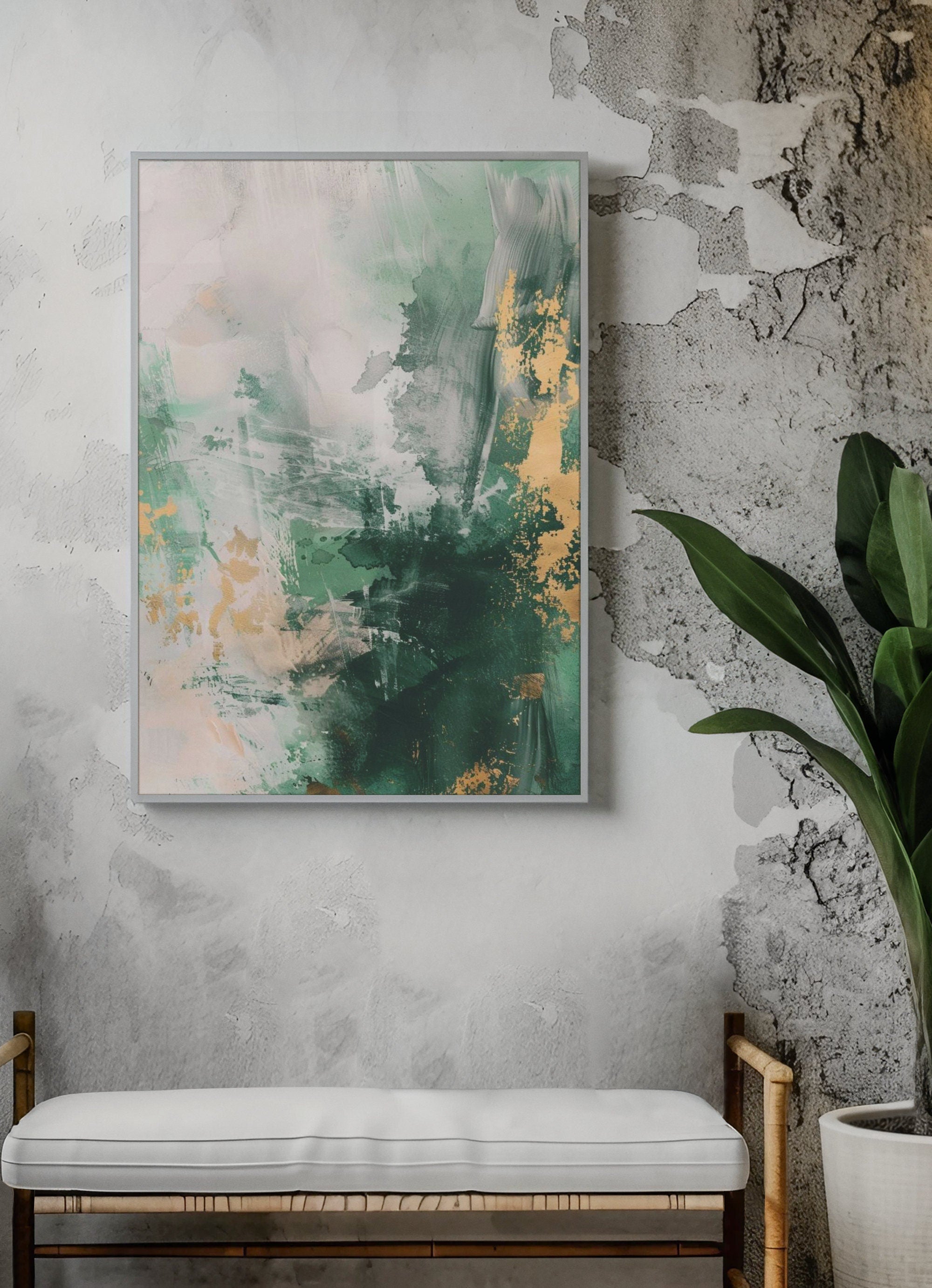 Large Green Abstract Painting Green Painting Texture Painting Green Minimalist Painting Minimalist Art Green Plaster Wall Art Mid Century 3D Oil Plaster Painting On Canvas colorful Painting Colorful Wall Art  original Boho Texture Painting minimalist Art neutral Abstract Painting