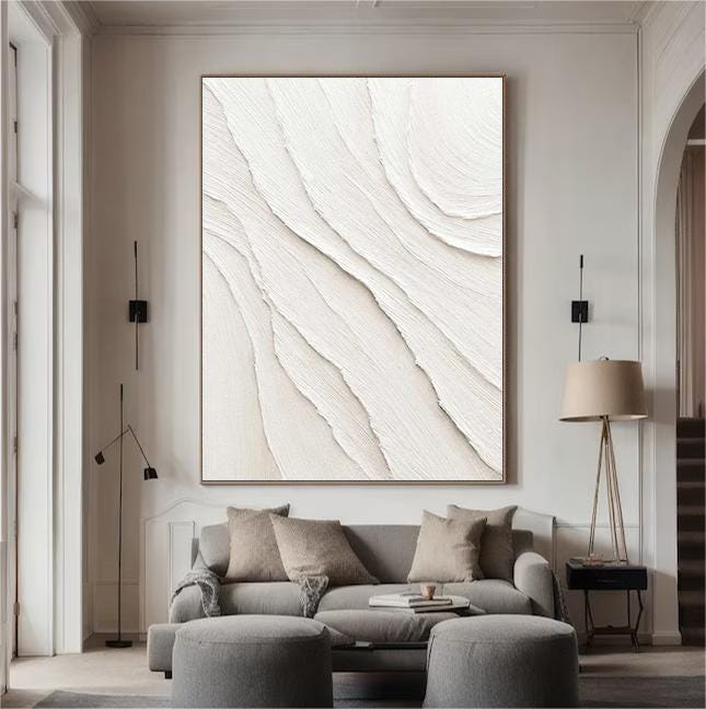 Wabi-sabi Art Minimalist Plaster Art Beige Abstract Texture Painting Beige Wall Decor Plaster Texture Wall Art Minimalist Art Brown 3D Oil  Wall Art On Canvas