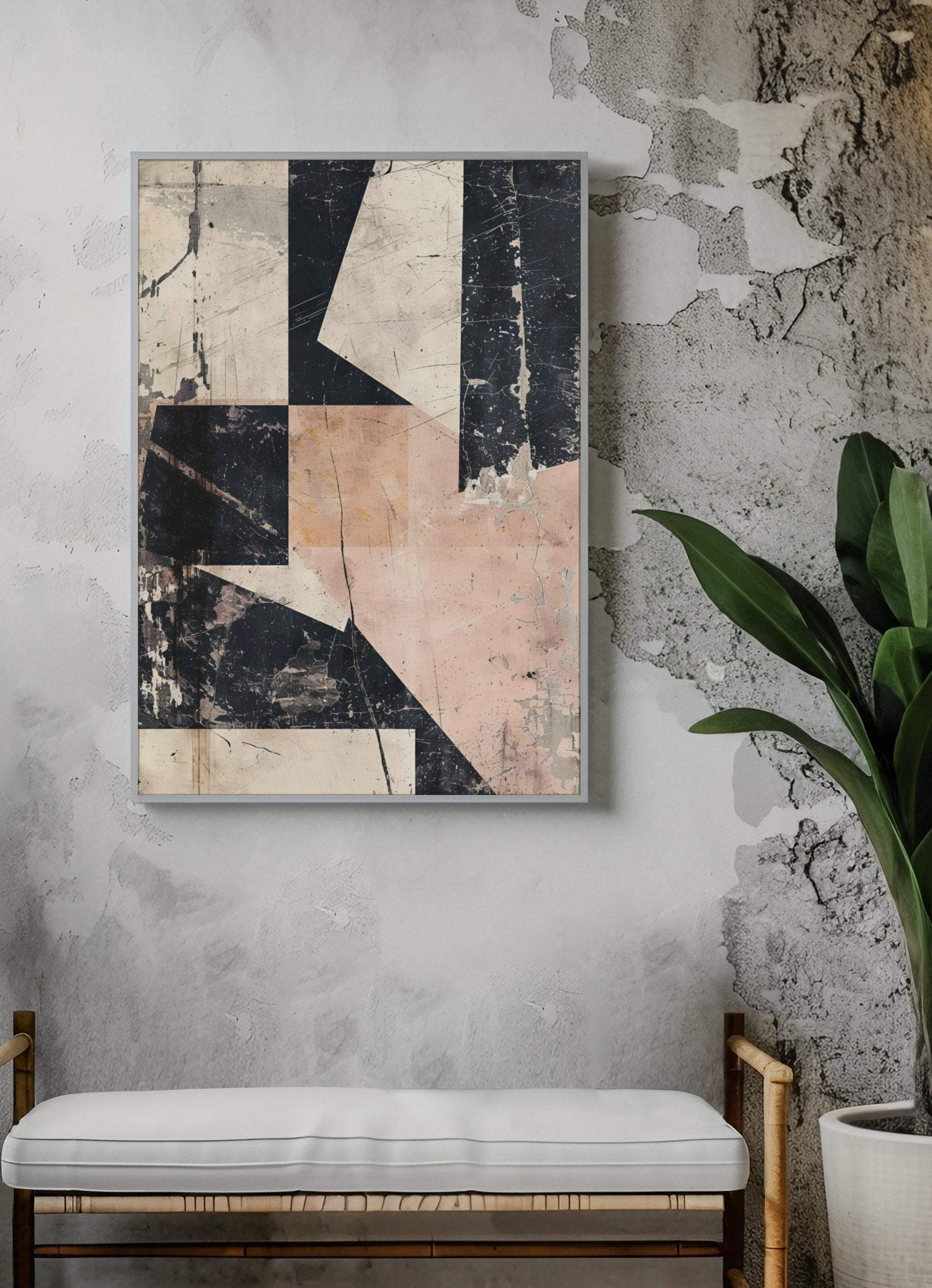 Wabi-sabi Art Brown Minimalist Plaster Art Black Abstract Texture Painting Beige Wall Decor Plaster Texture Wall Art Minimalist Art Brown 3D Oil  Plaster Wall Art On Canvas