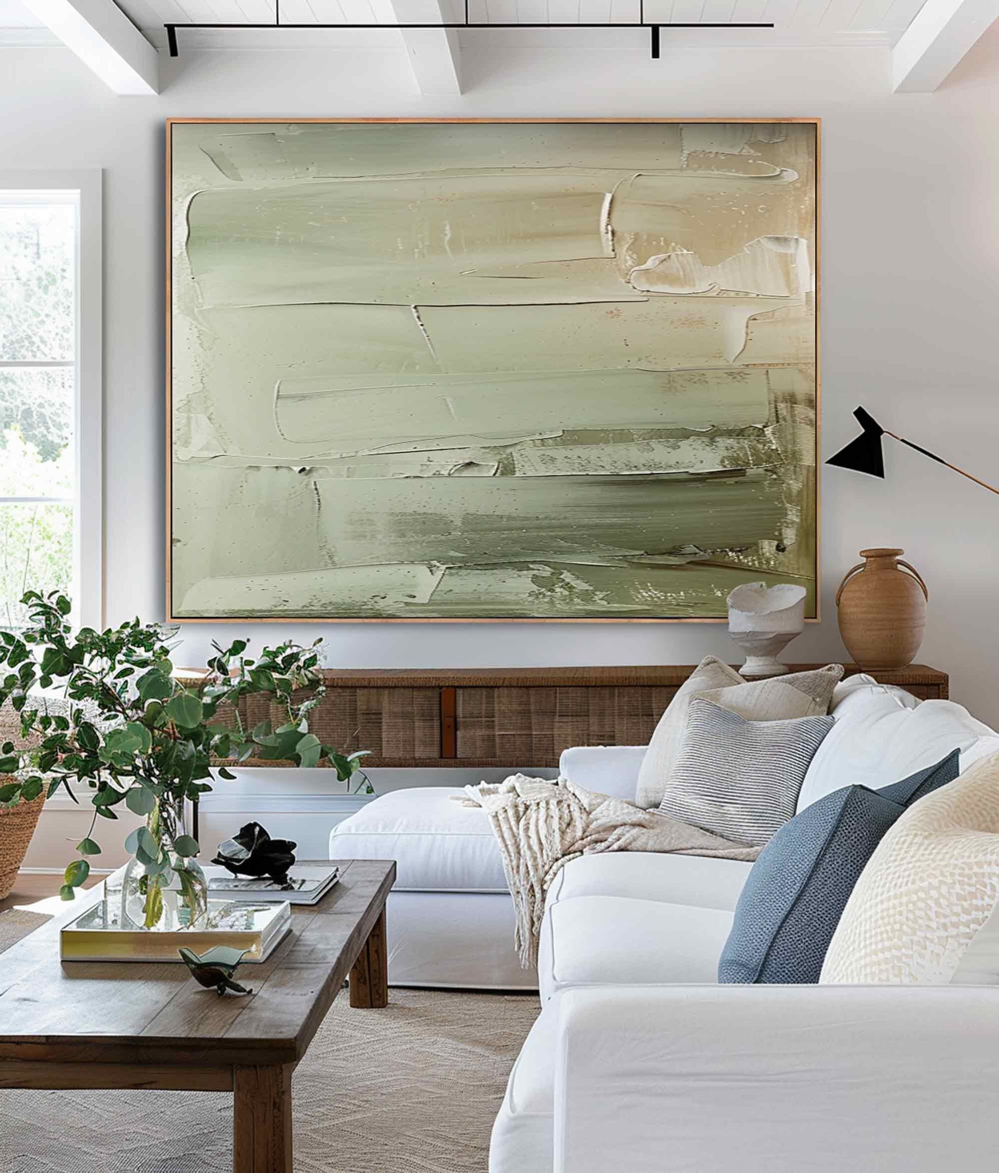 Large Green Abstract Painting Green Painting Texture Painting Green Minimalist Painting Minimalist Art Green Plaster Wall Art Mid Century 3D Oil Plaster Painting On Canvas colorful Painting Colorful Wall Art  original Boho Texture Painting minimalist Art neutral Abstract Painting