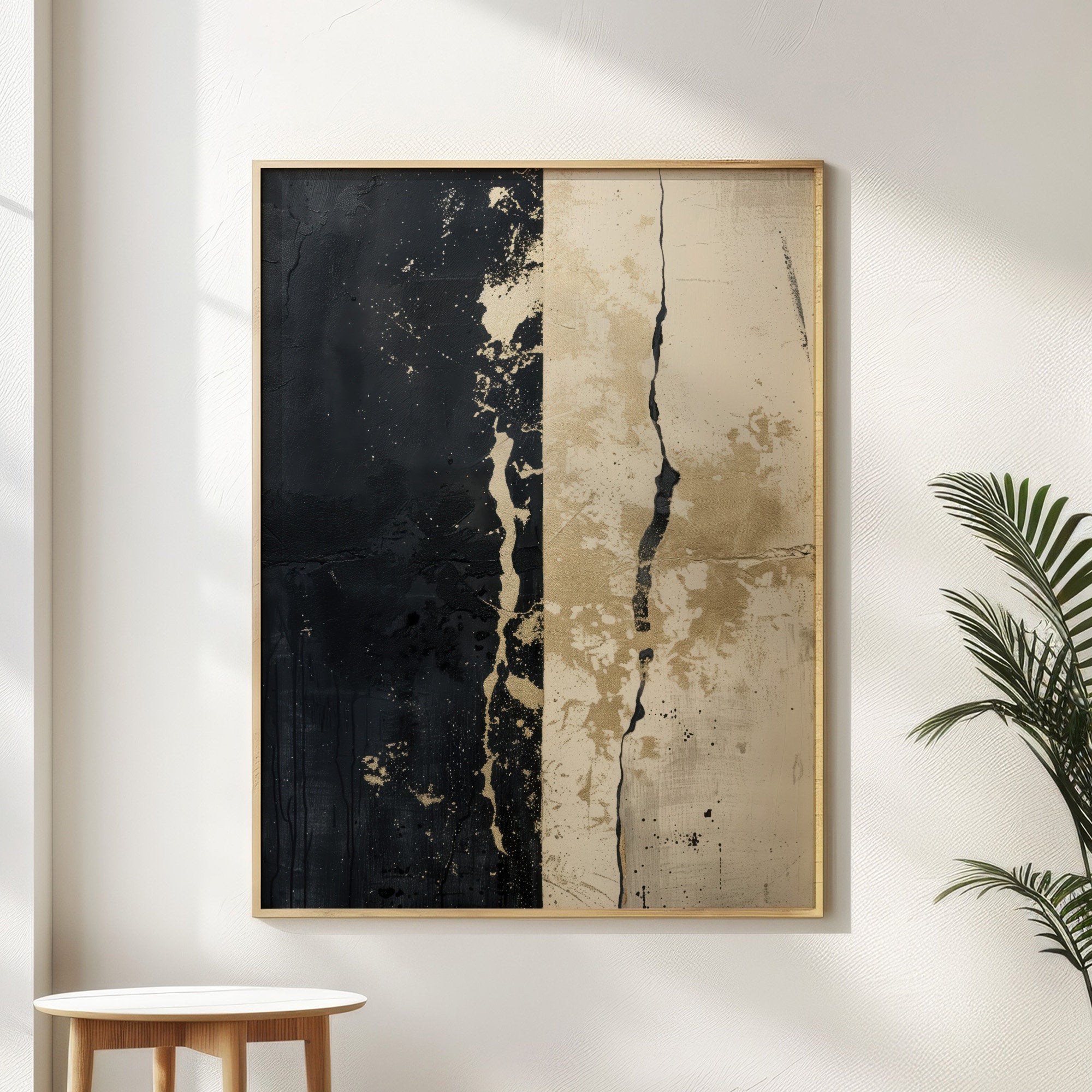 Wabi-sabi Art Brown Minimalist Plaster Art Black Abstract Texture Painting Beige Wall Decor Plaster Texture Wall Art Minimalist Art Brown 3D Oil  Plaster Wall Art On Canvas